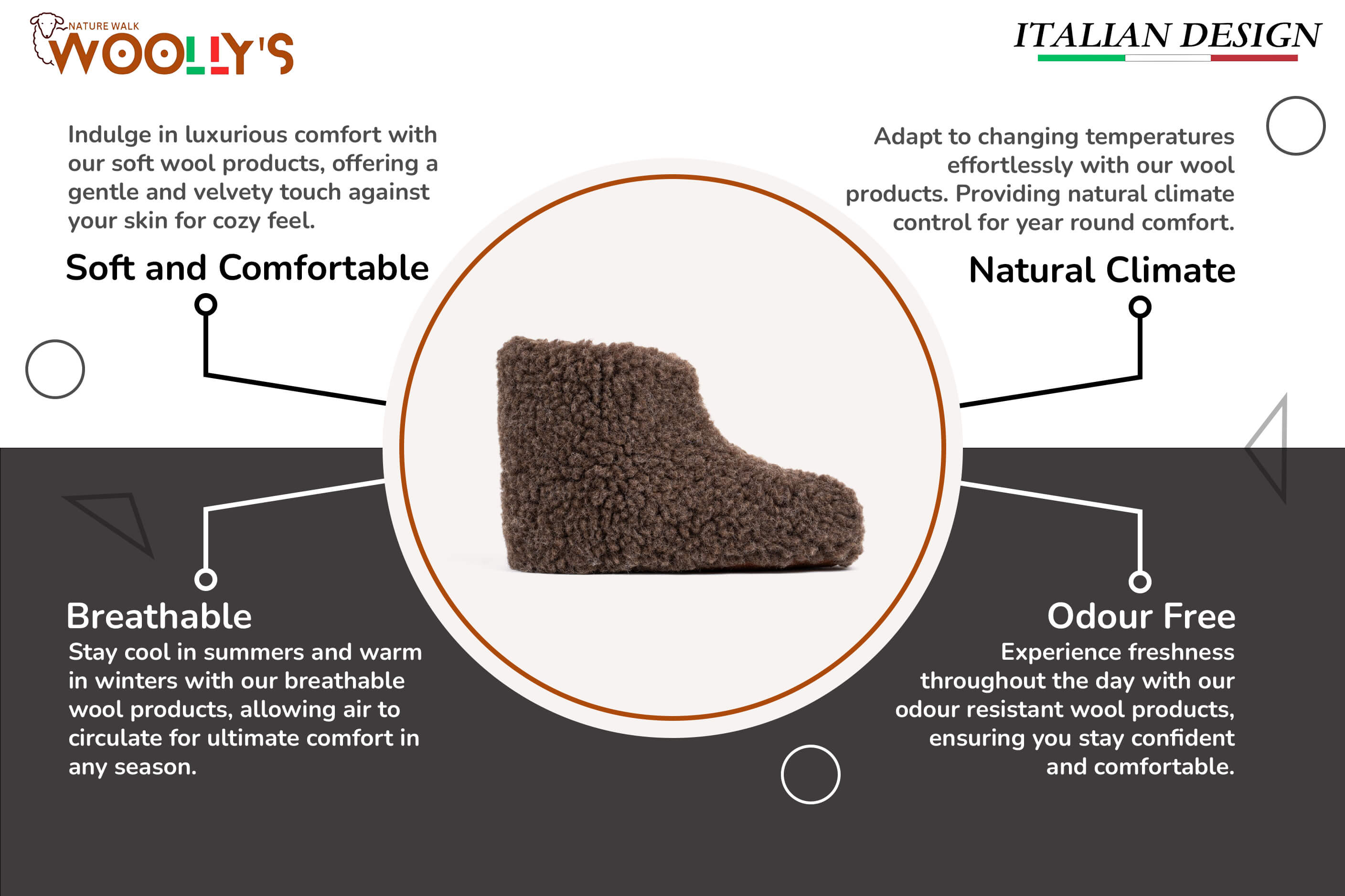 Sherpa Woollen Boots - Brown Feature