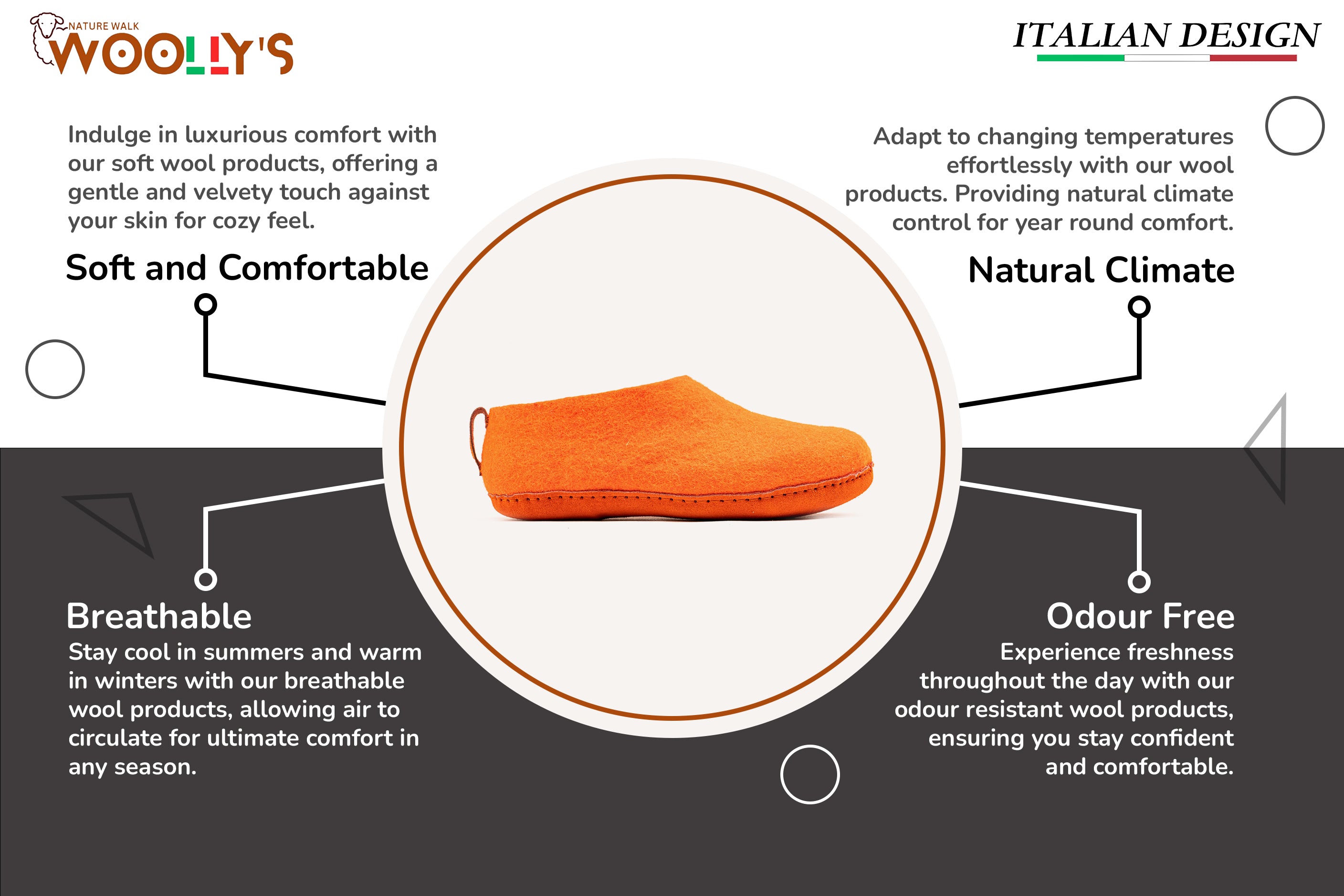 Indoor Shoes With Leather Sole-Orange Feature