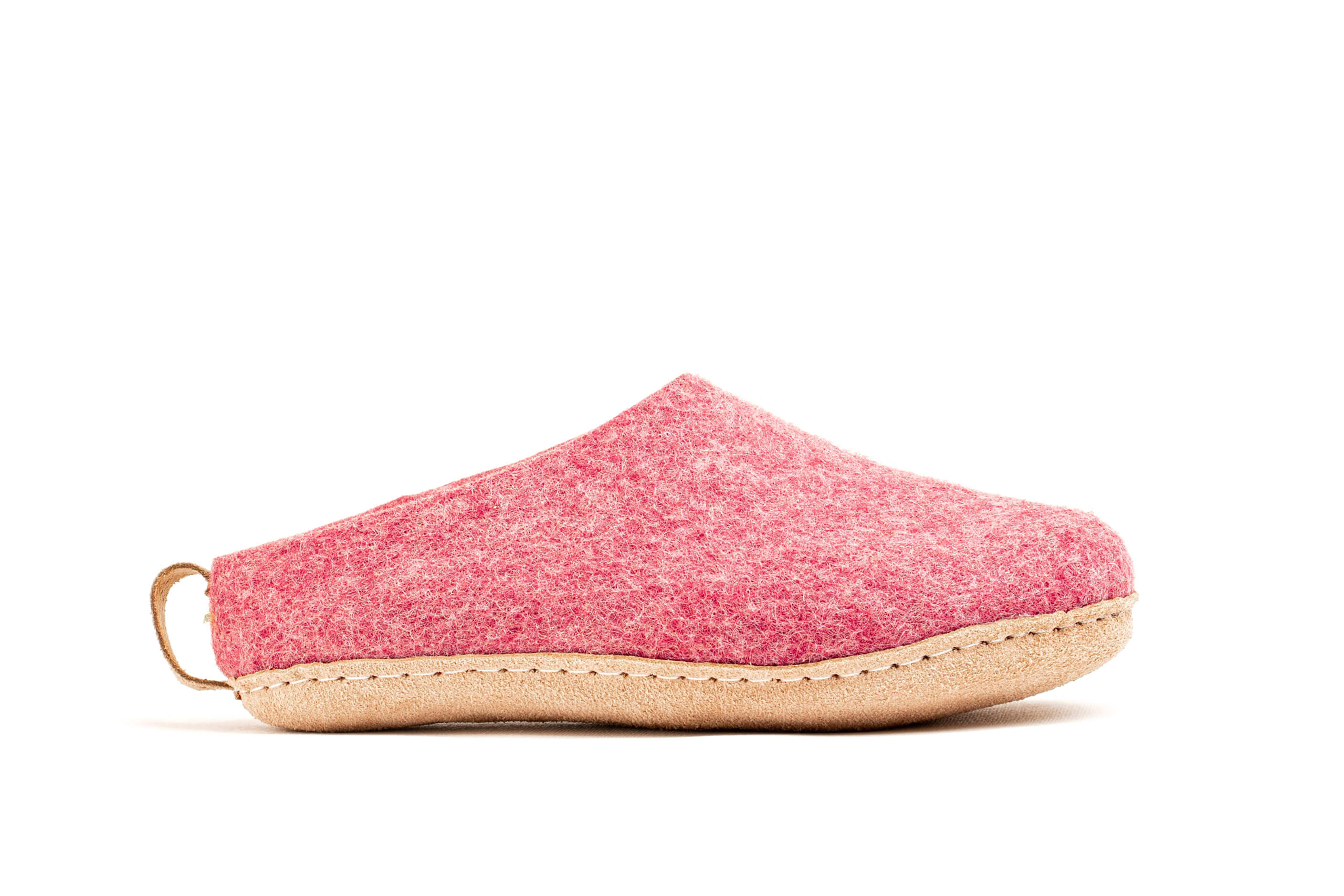 Indoor Open Heel Slippers With Leather Sole - Cherry PinkIndoor Open Heel Slippers With Leather Sole - Cherry Pink