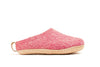Chaussons d'intérieur à talon ouvert et semelle en cuir-Rose cerise