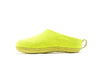 Pantofole da interno con tacco aperto e suola in cuoio - Verde lime