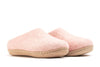 Zapatillas De Tacón Abierto Con Suela De Cuero-Rosa Bebé