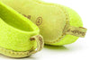 Pantofole da interno con tacco aperto e suola in cuoio - Verde lime