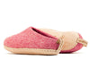 Chaussons d'intérieur à talon ouvert et semelle en cuir-Rose cerise