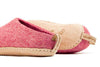 Chaussons d'intérieur à talon ouvert et semelle en cuir-Rose cerise