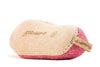 Chaussons d'intérieur à talon ouvert et semelle en cuir-Rose cerise