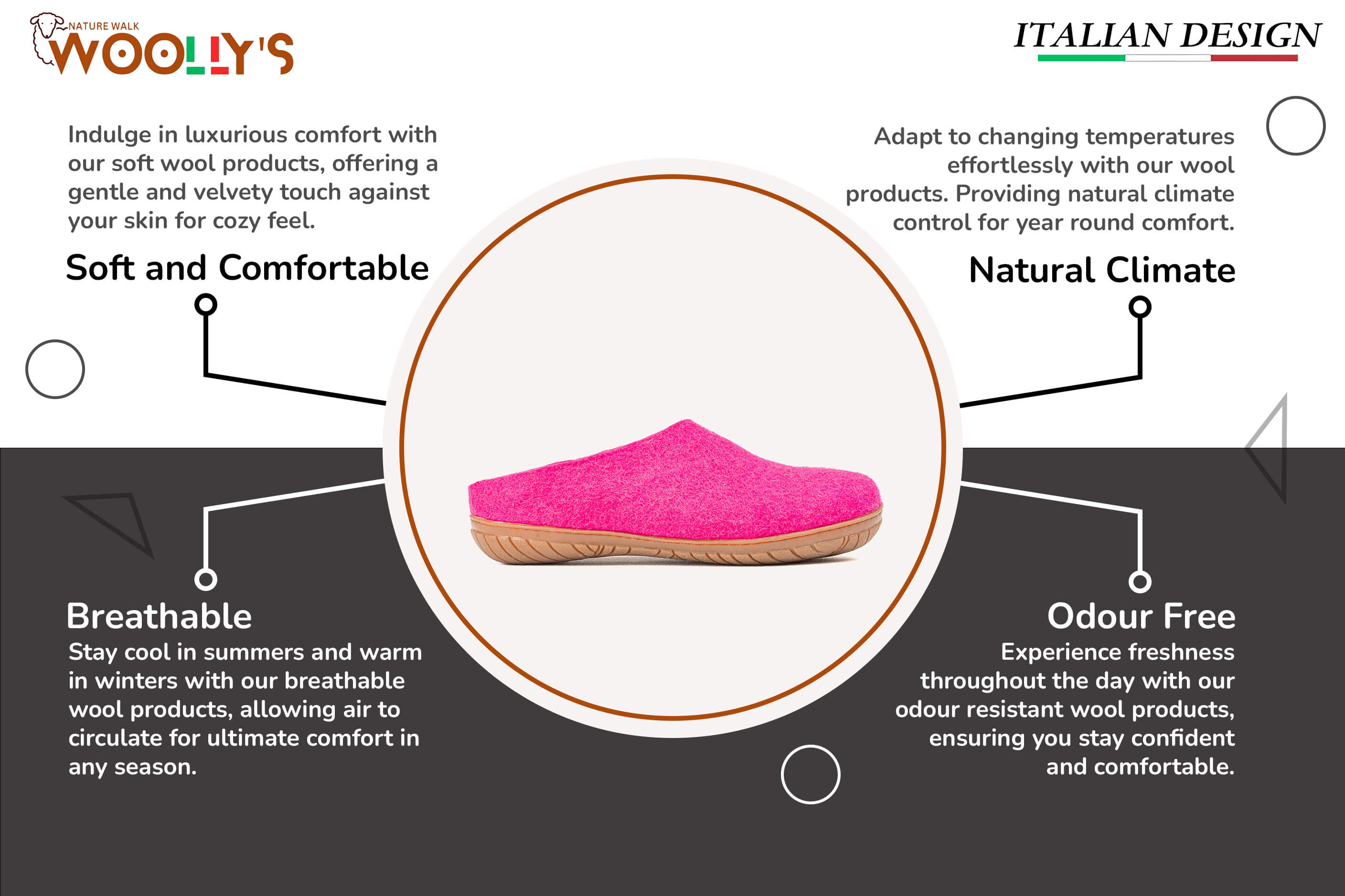 Outdoor Open Heel Slippers With Rubber Sole - Fuchsia Feature 