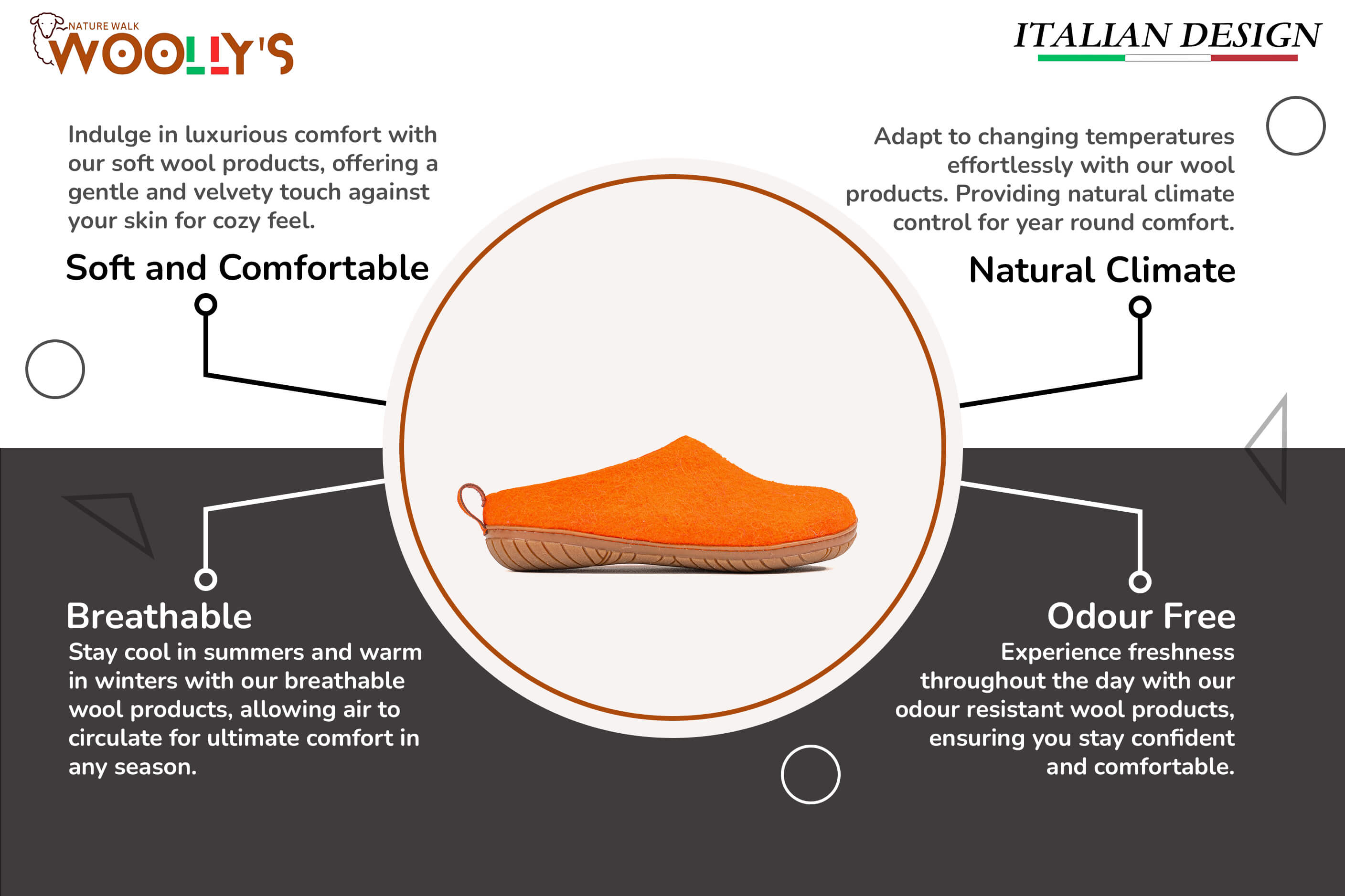 Outdoor Open Heel Slippers With Rubber Sole - Orange Feature 