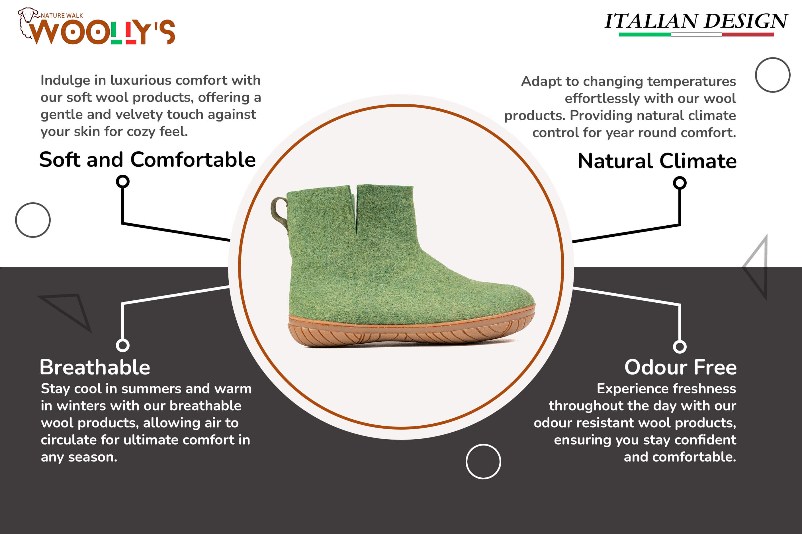 Outdoor Low Boots With Rubber Sole - Green Feature