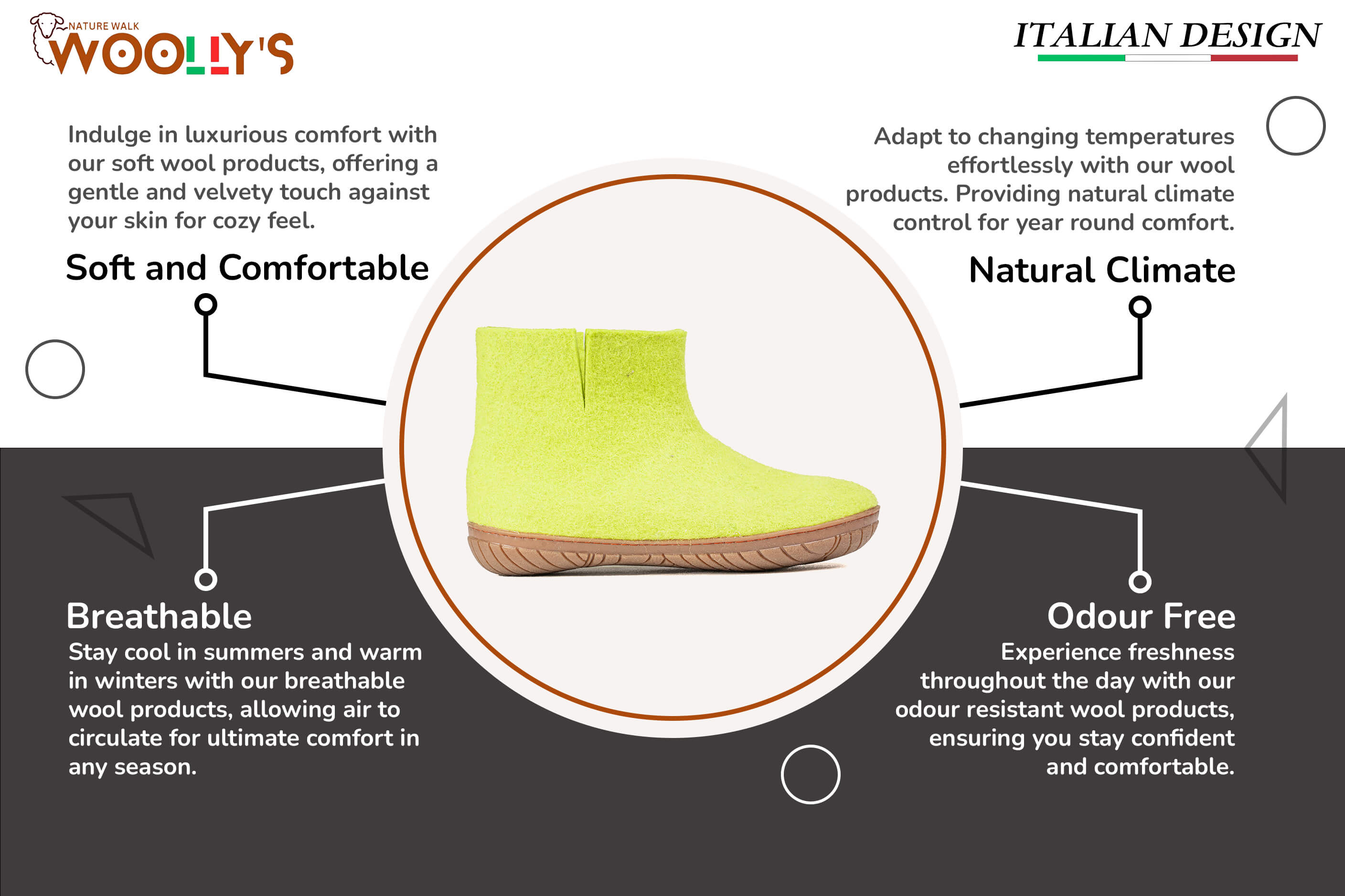Outdoor Low Boots With Rubber Sole - Lime Green Feature