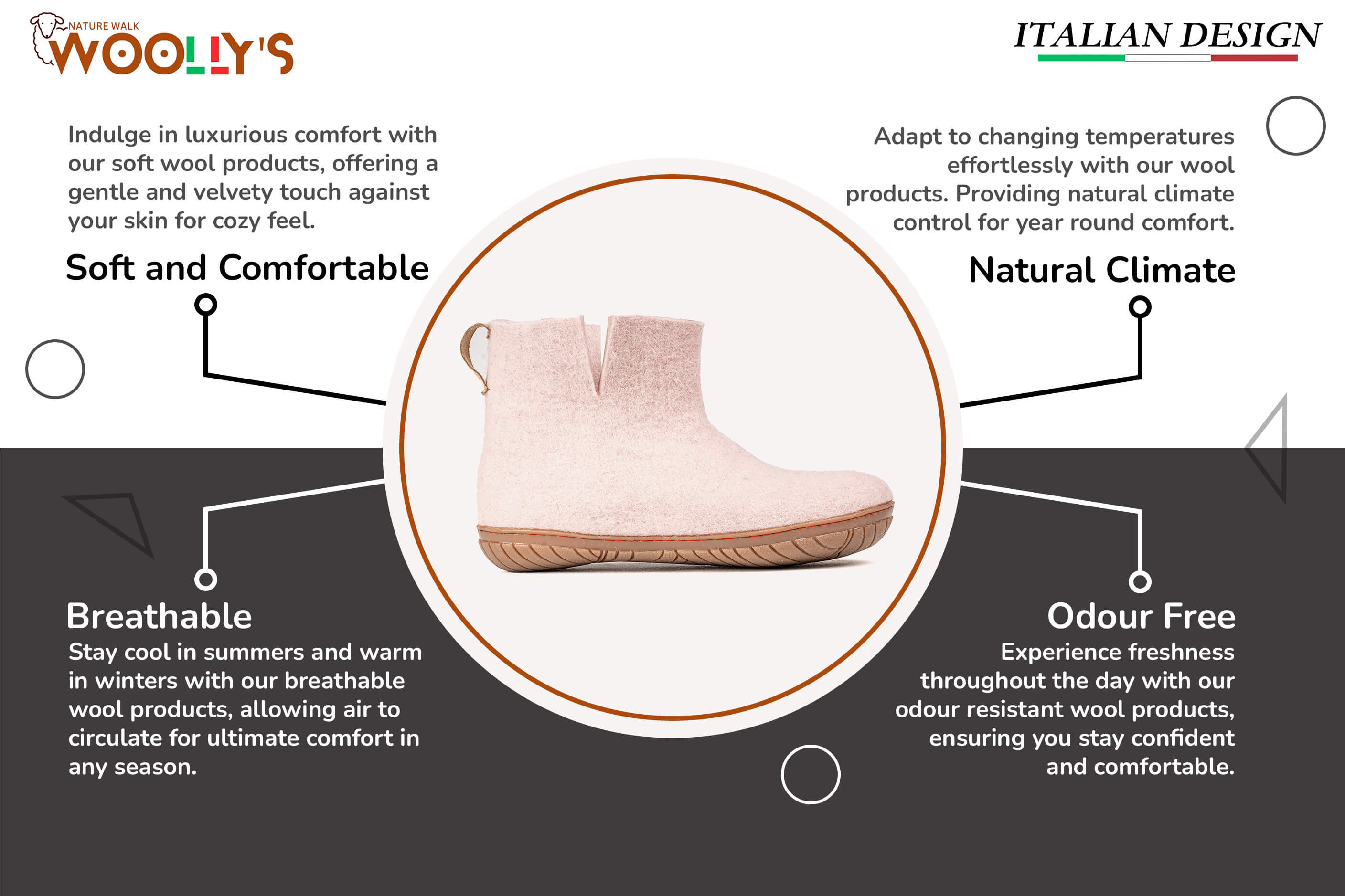 Outdoor Low Boots With Rubber Sole - Baby Pink Feature