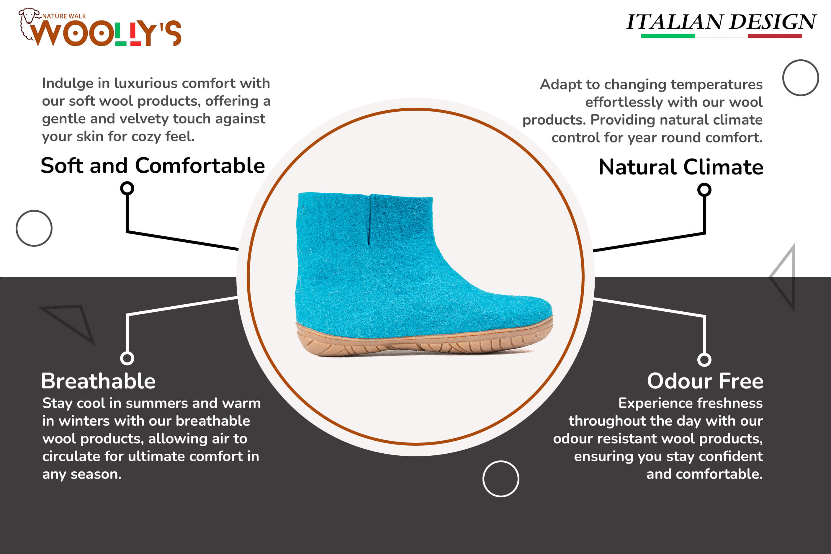 Outdoor Low Boots With Rubber Sole - Turquoise Feature