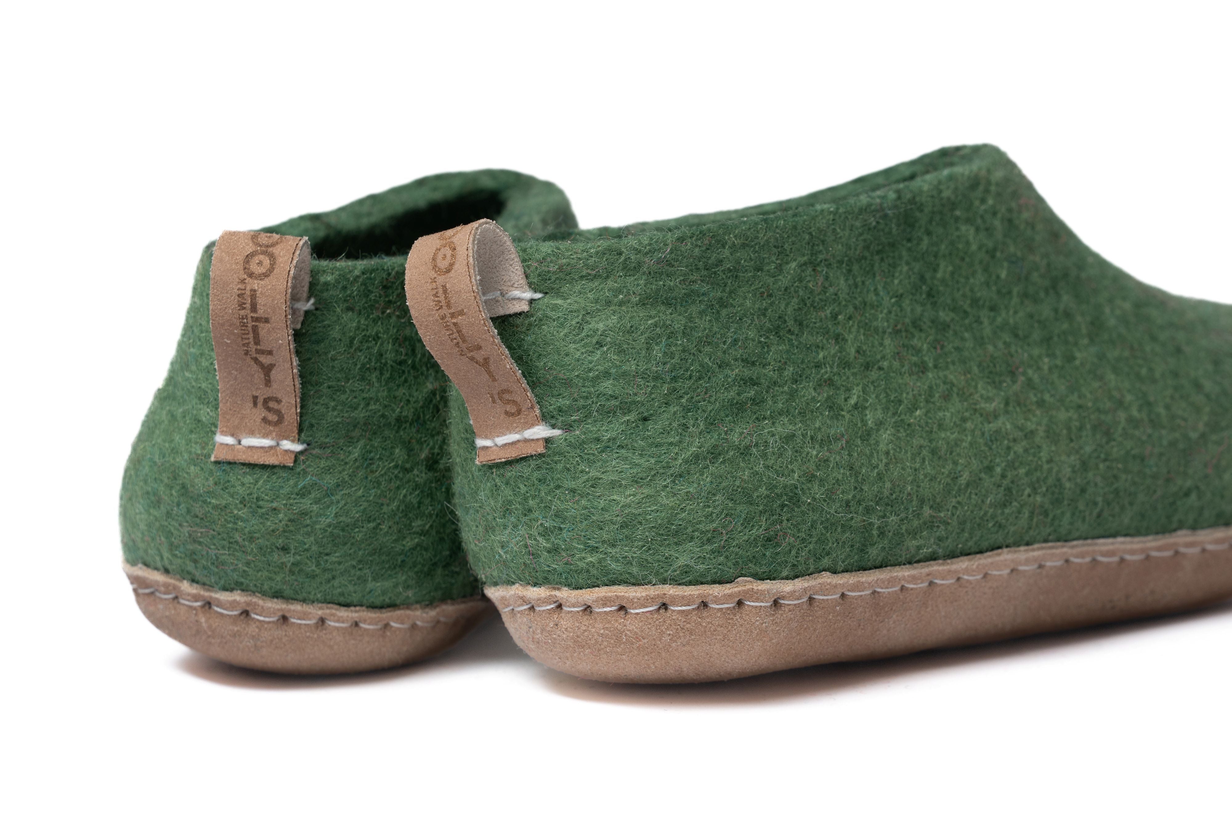 Zapatos de interior con suela de cuero-Verde