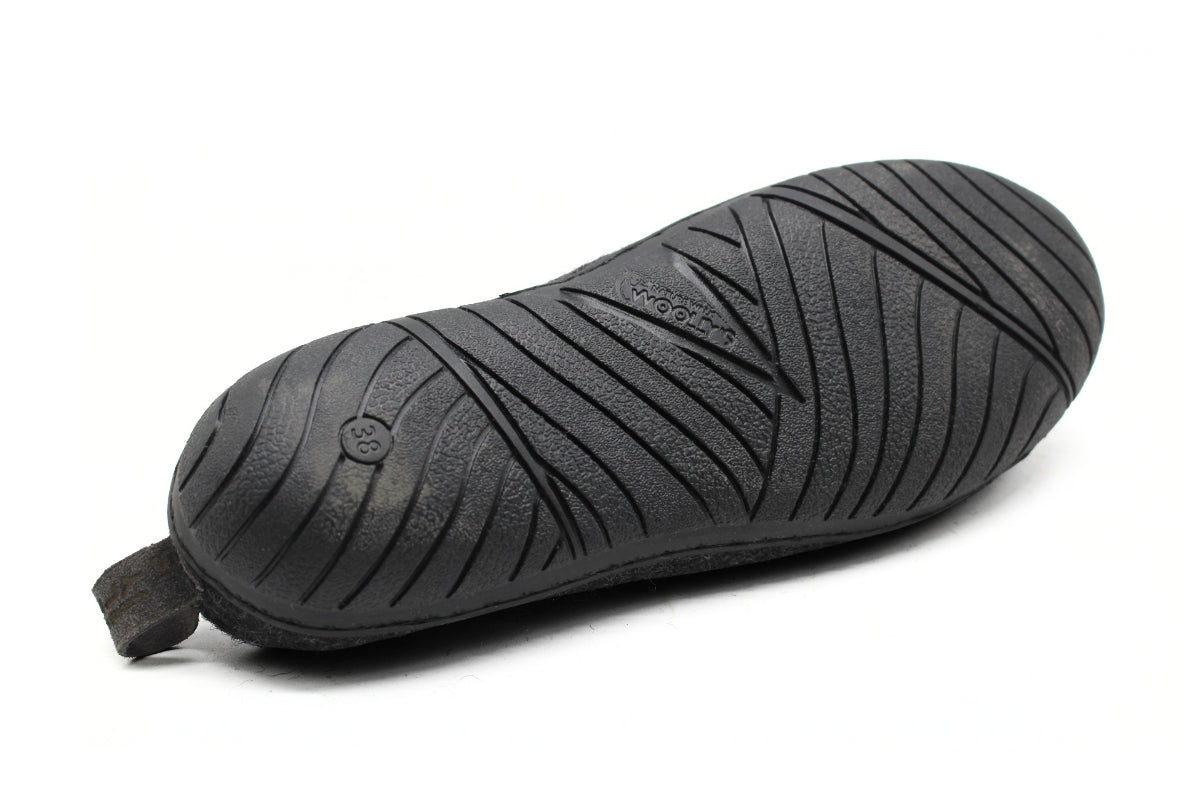 Outdoor Open Heel Slippers With Rubber Sole - Black