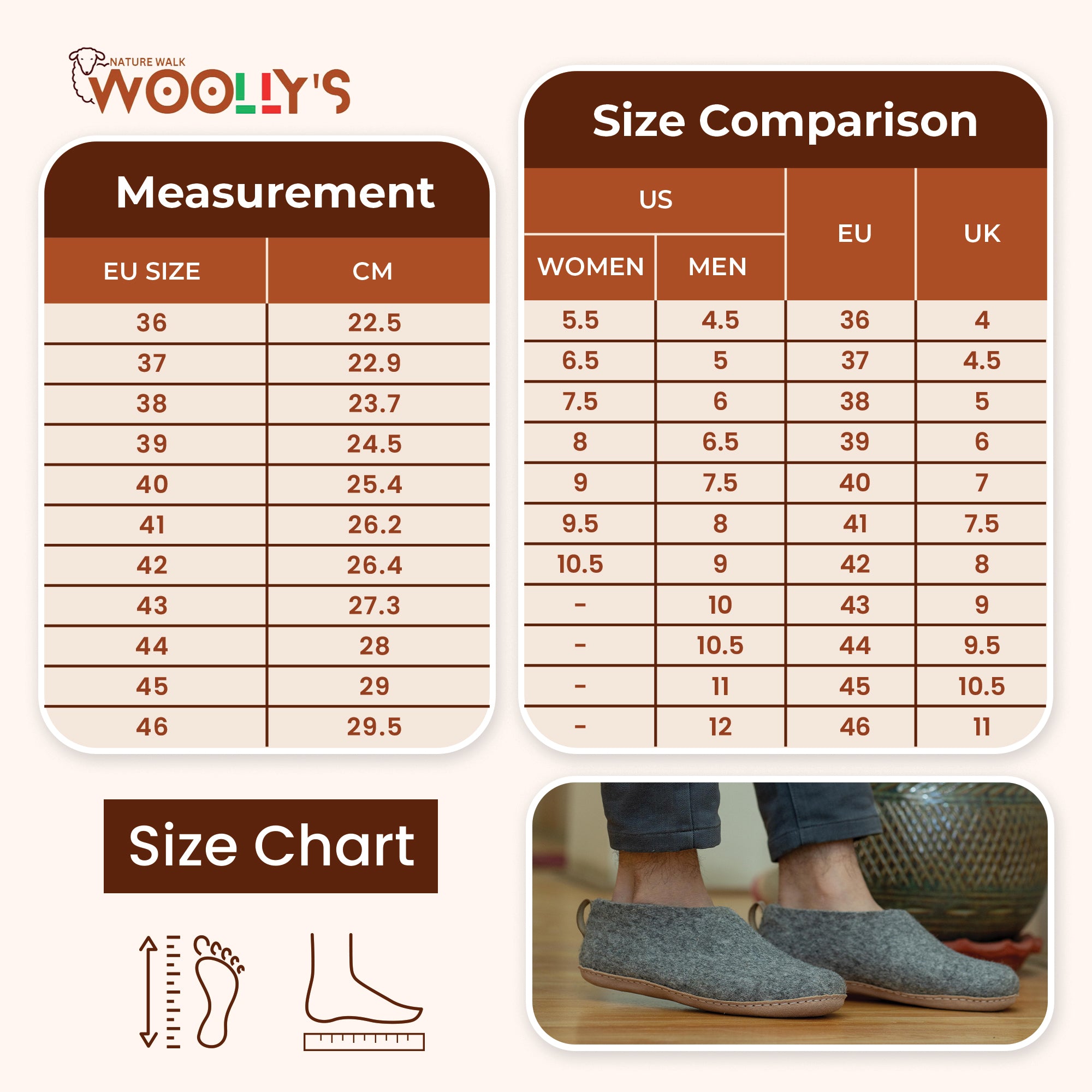 Indoor Shoes With Leather Sole - Natural Grey