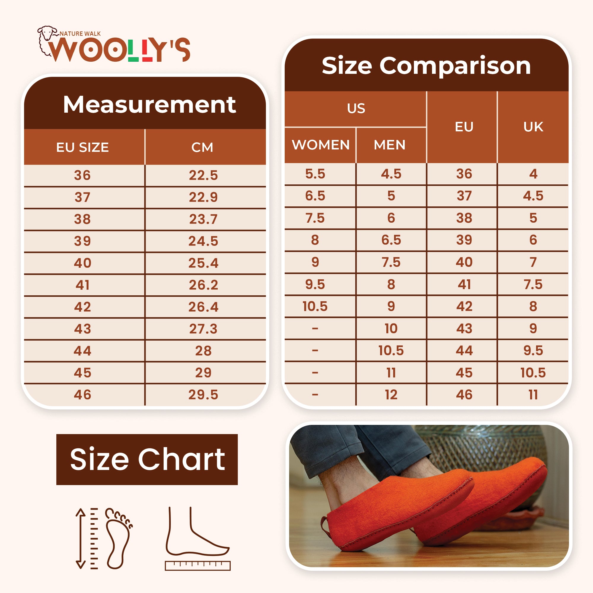 Zapatos de interior con suela de cuero-Naranja