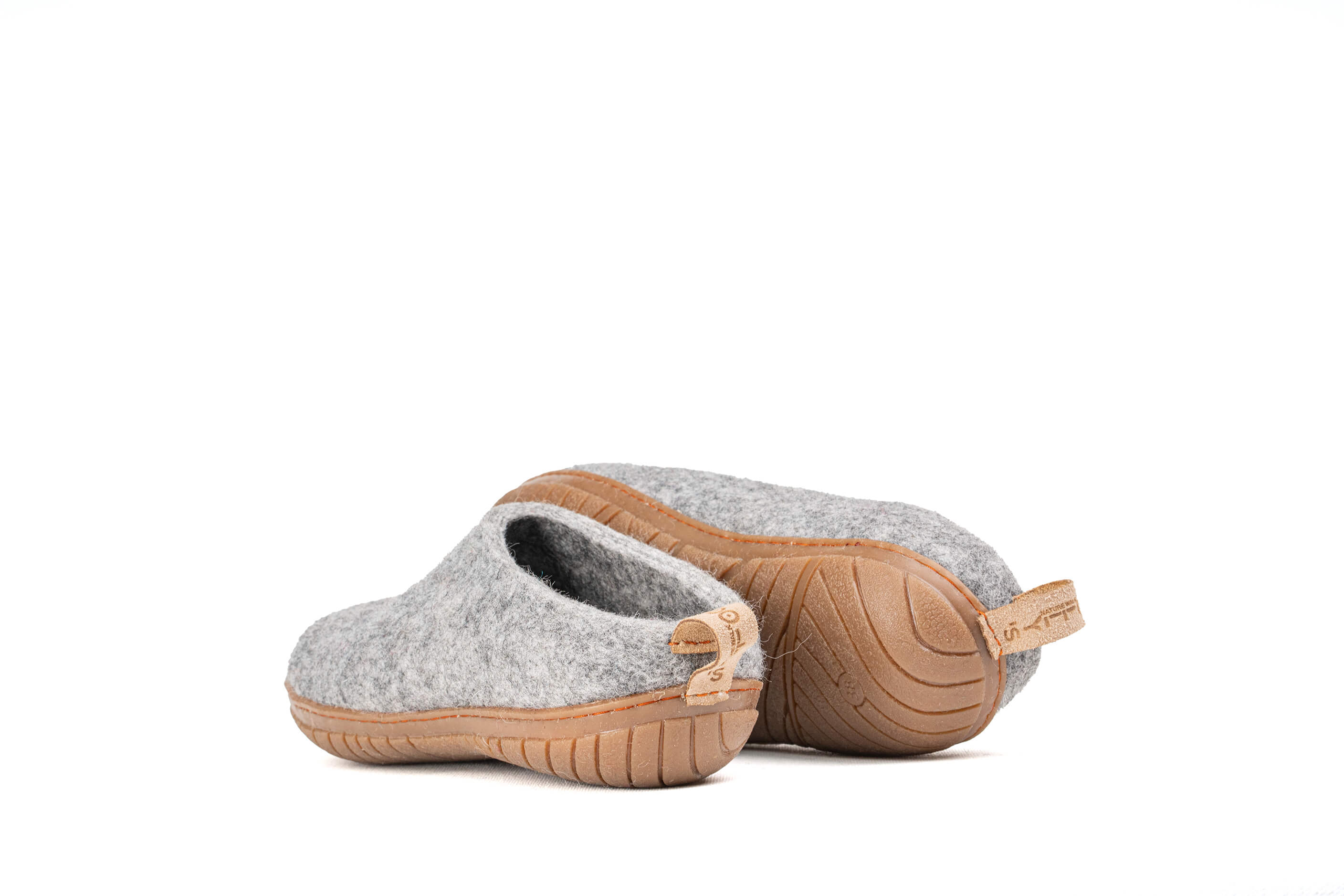 Outdoor Open Heel Slippers With Rubber Sole - Natural Grey