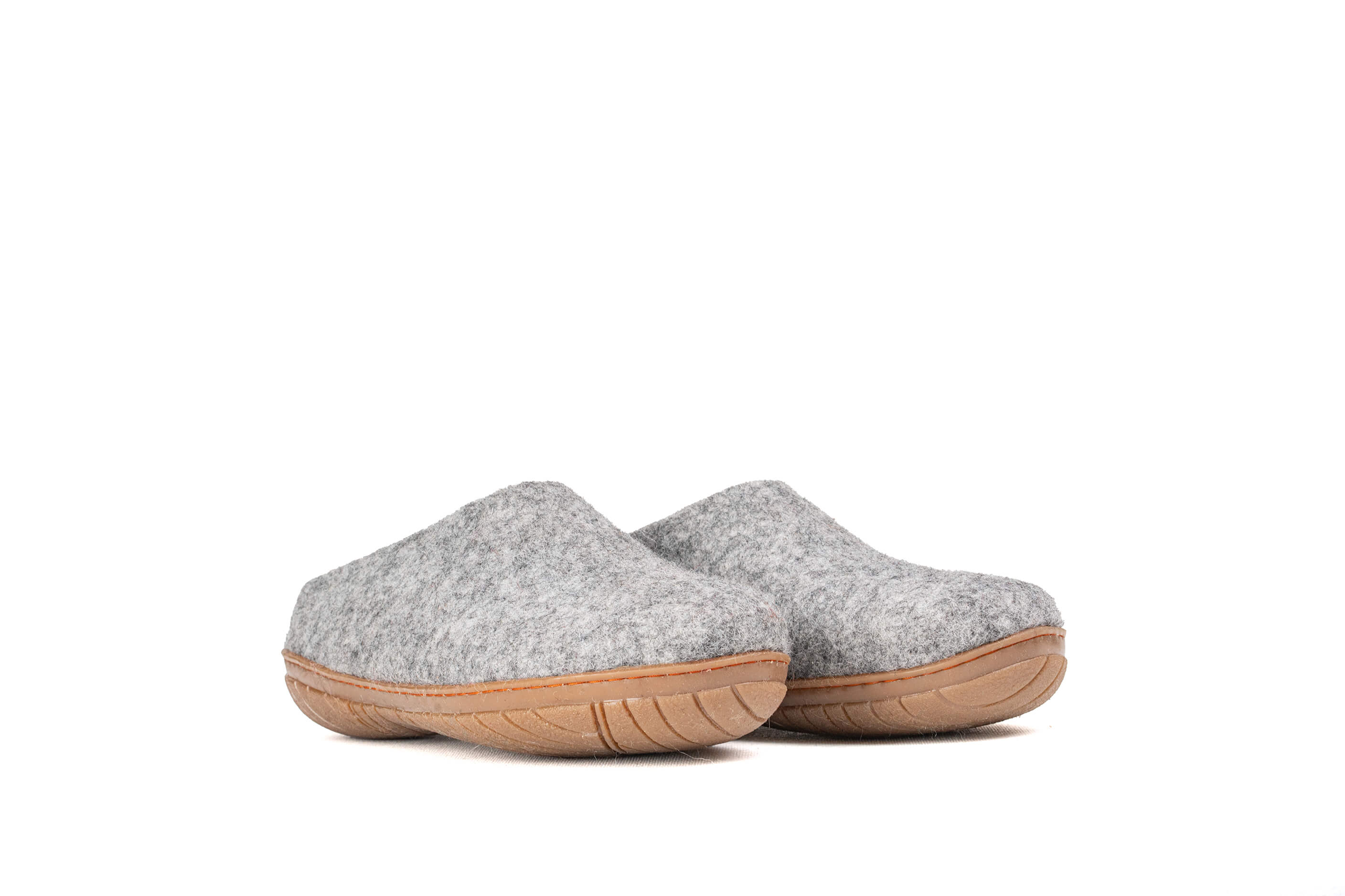 Outdoor Open Heel Slippers With Rubber Sole - Natural Grey