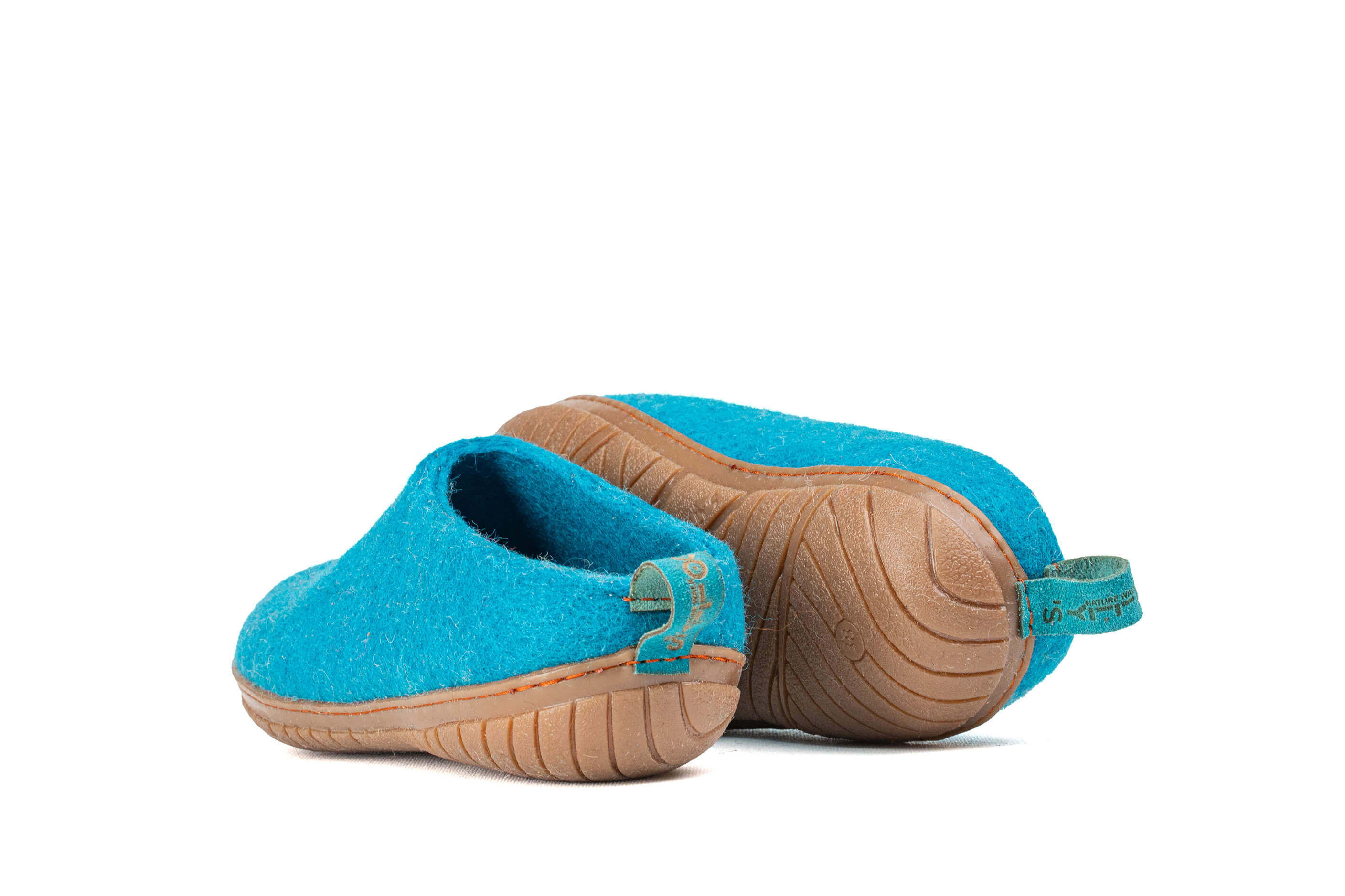 Outdoor Open Heel Slippers With Rubber Sole - Turquoise