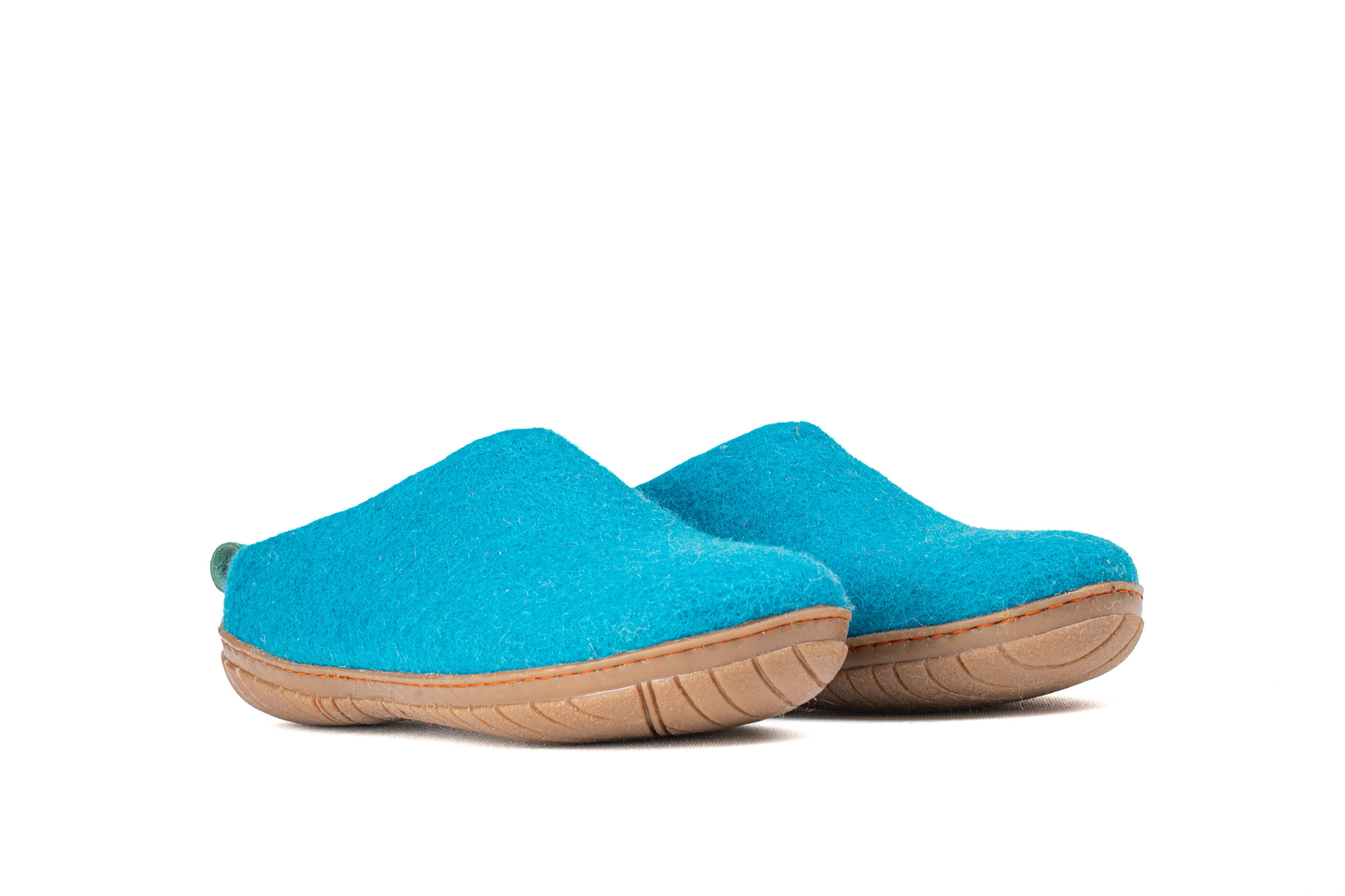 Outdoor Open Heel Slippers With Rubber Sole - Turquoise