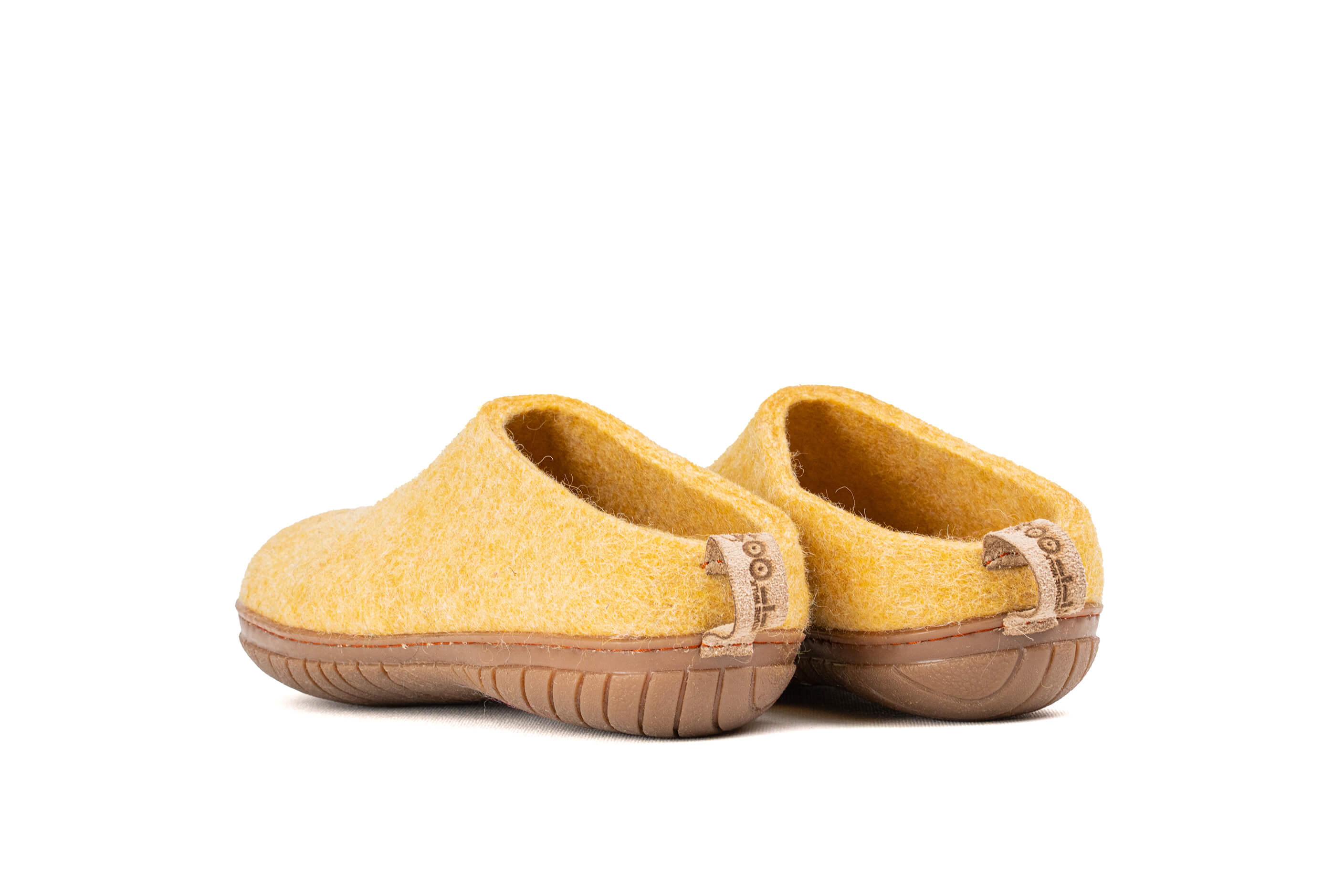 Outdoor Open Heel Slippers With Rubber Sole - Mustard