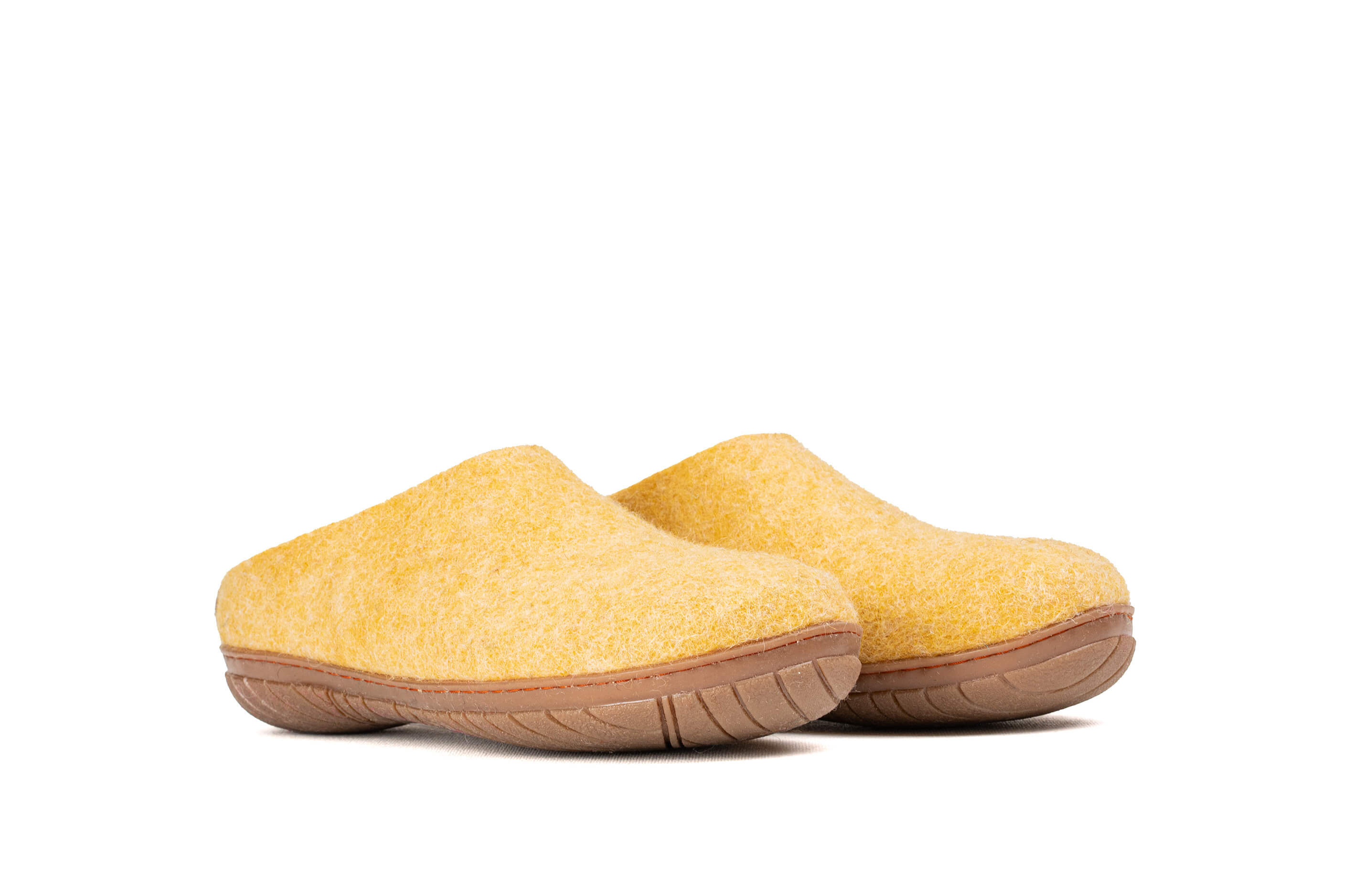 Outdoor Open Heel Slippers With Rubber Sole - Mustard