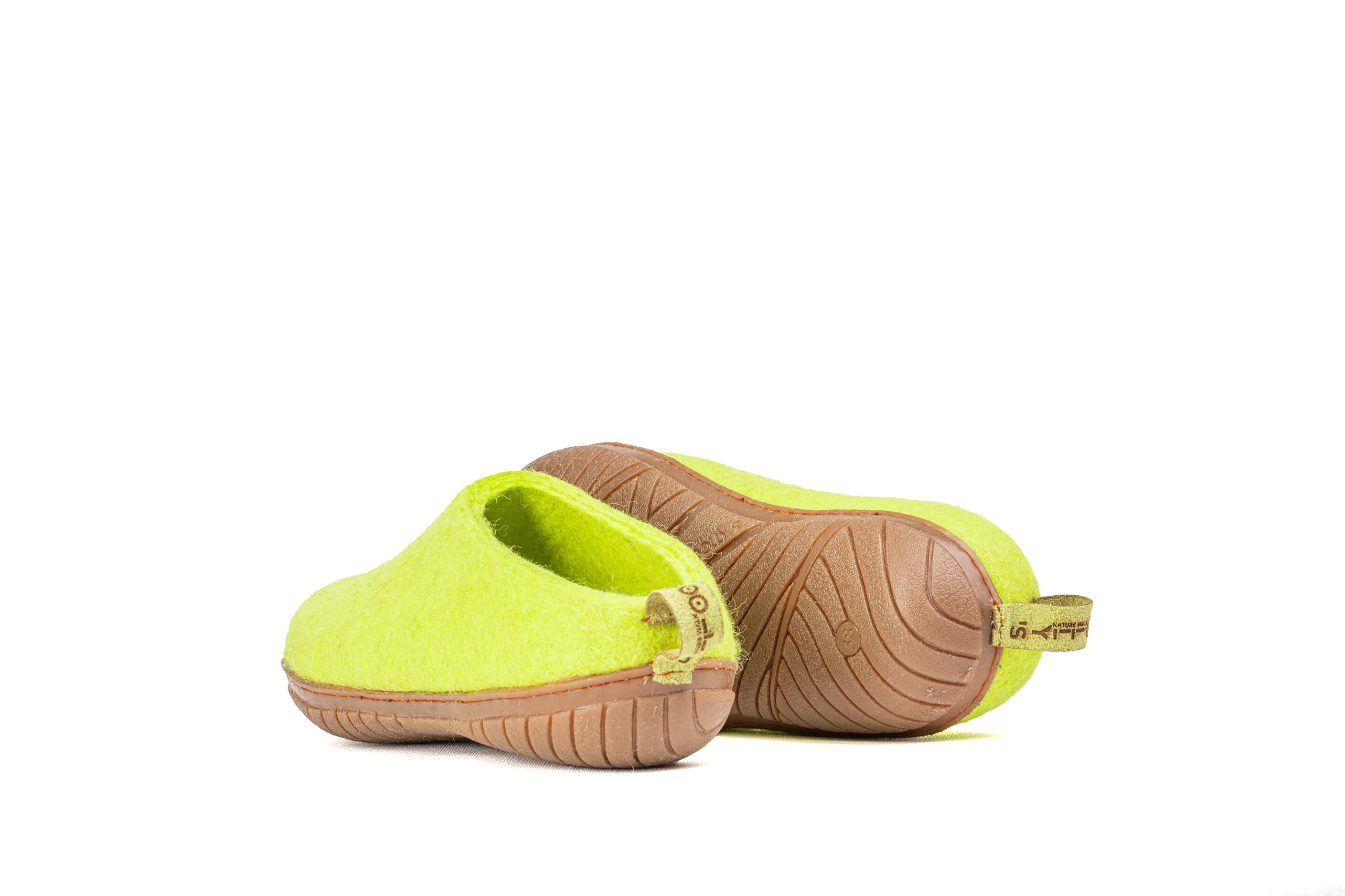 Outdoor Open Heel Slippers With Rubber Sole - Lime Green