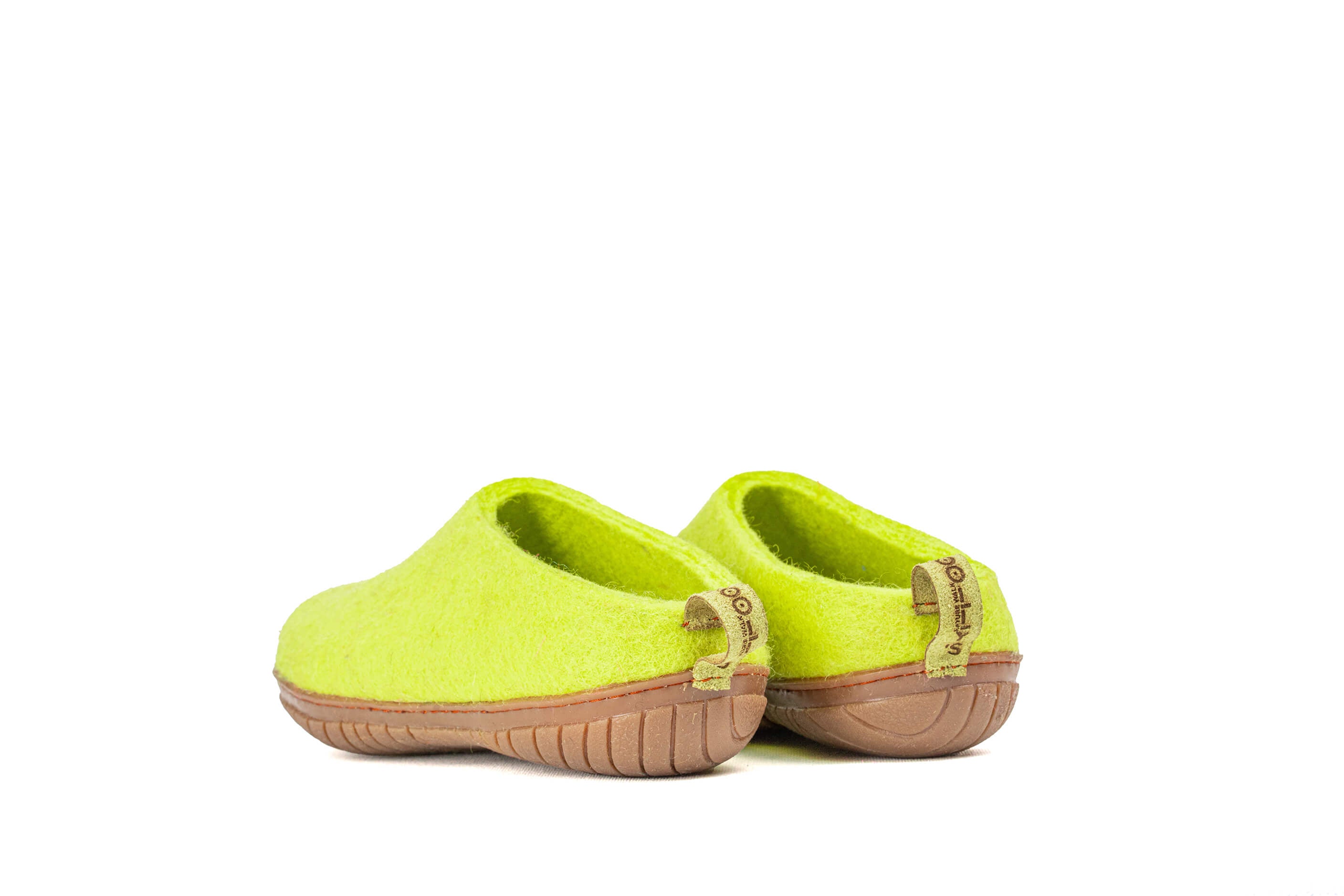 Outdoor Open Heel Slippers With Rubber Sole - Lime Green