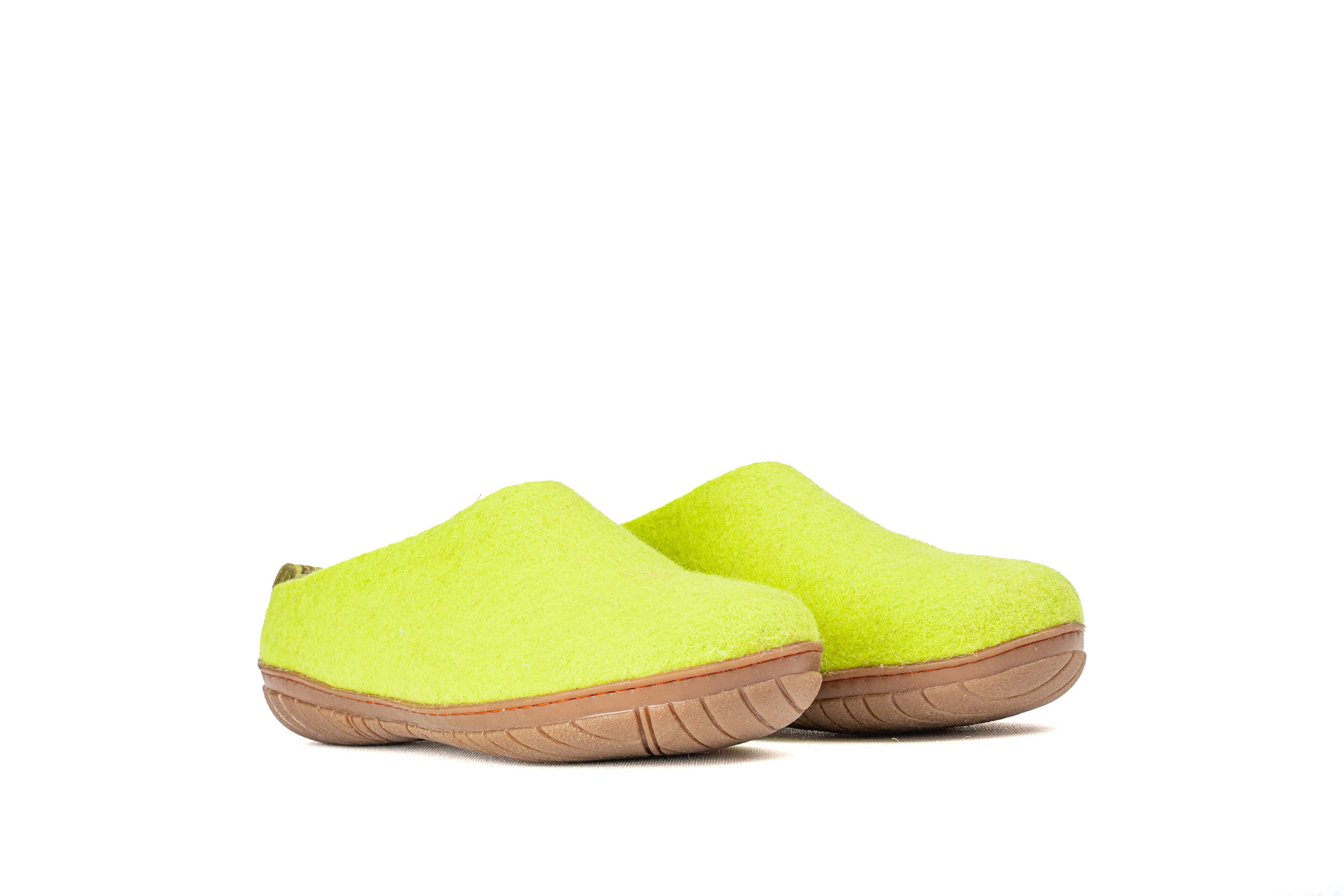 Outdoor Open Heel Slippers With Rubber Sole - Lime Green