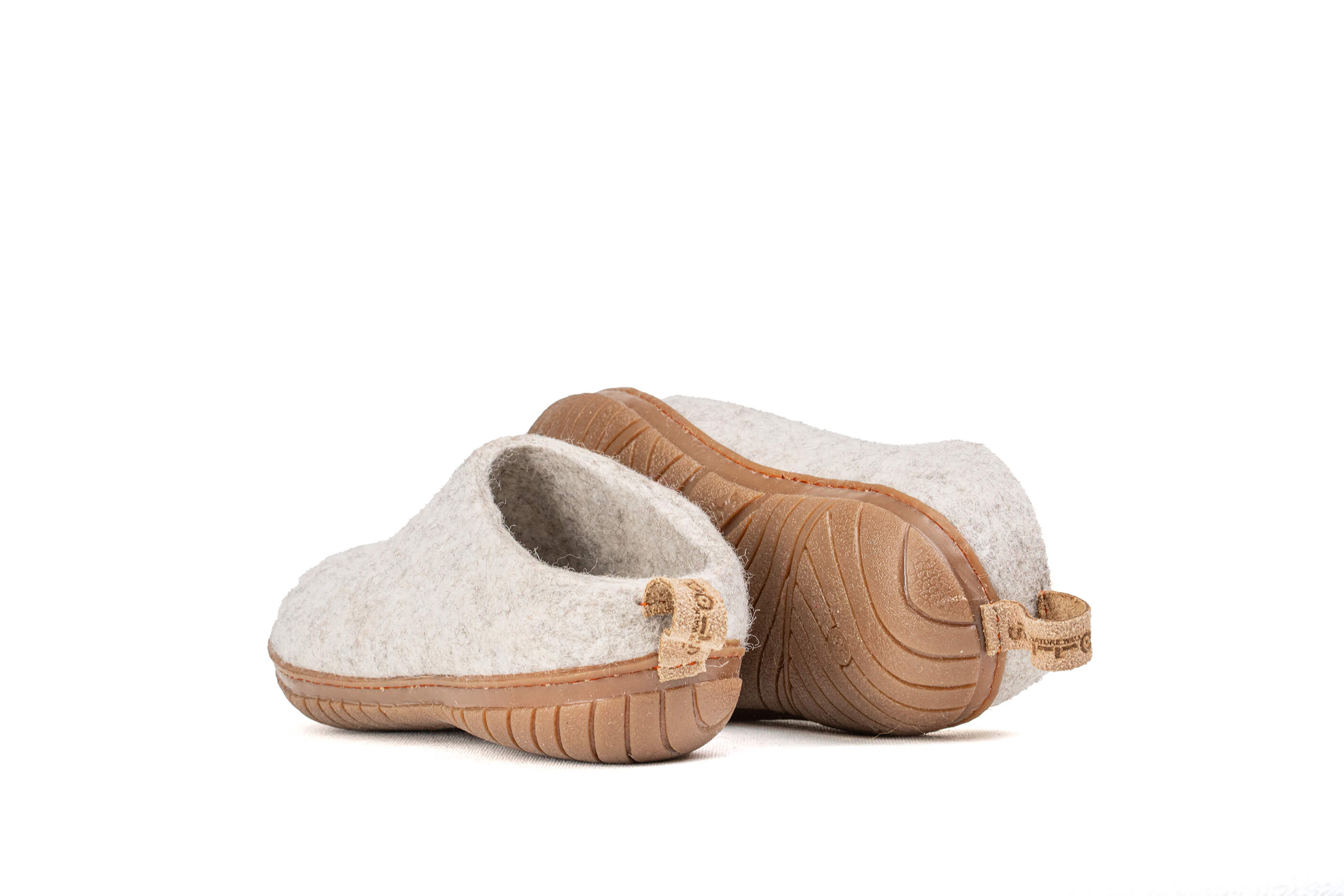 Outdoor Open Heel Slippers With Rubber Sole - Light Brown