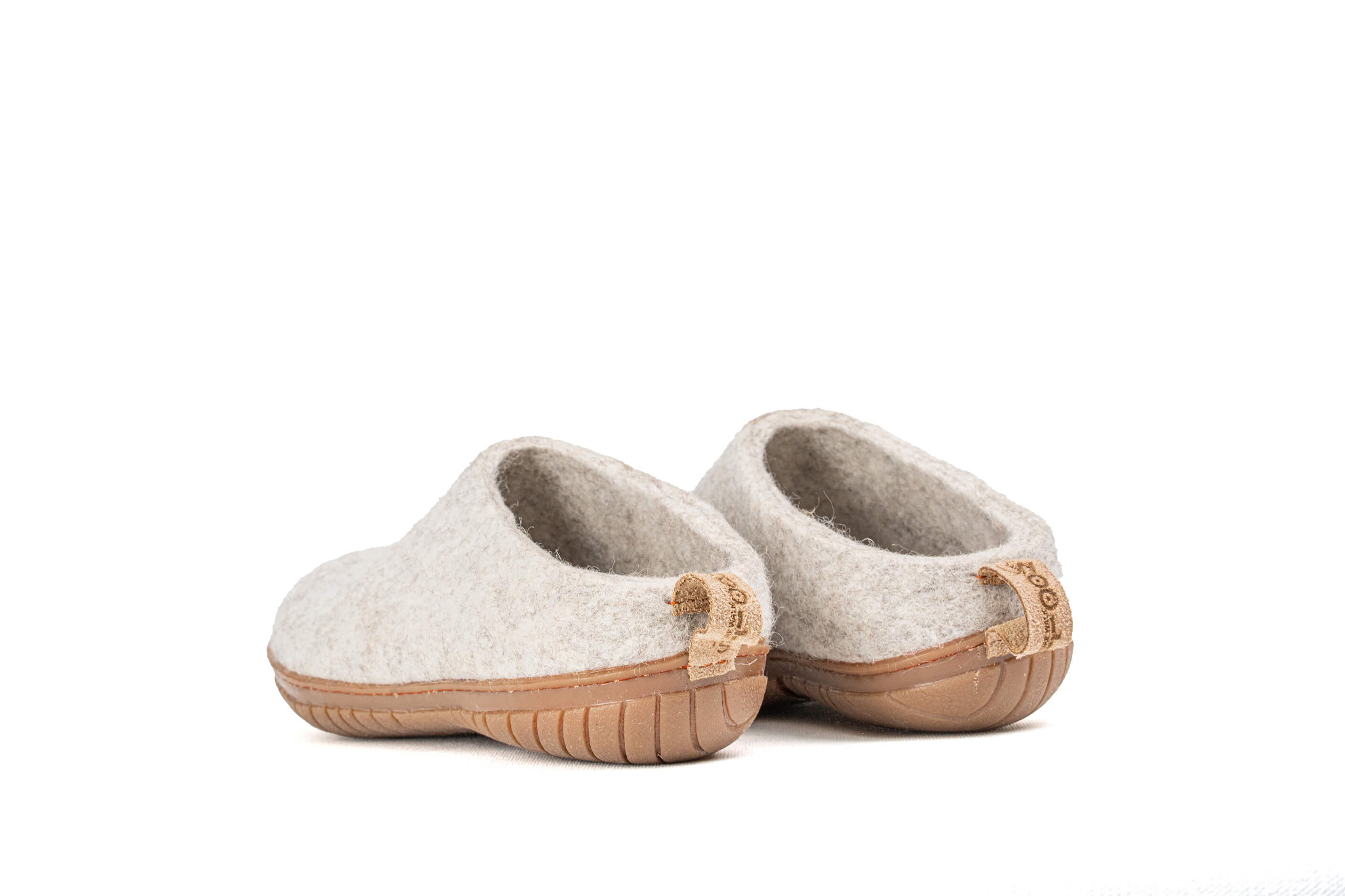 Outdoor Open Heel Slippers With Rubber Sole - Light Brown