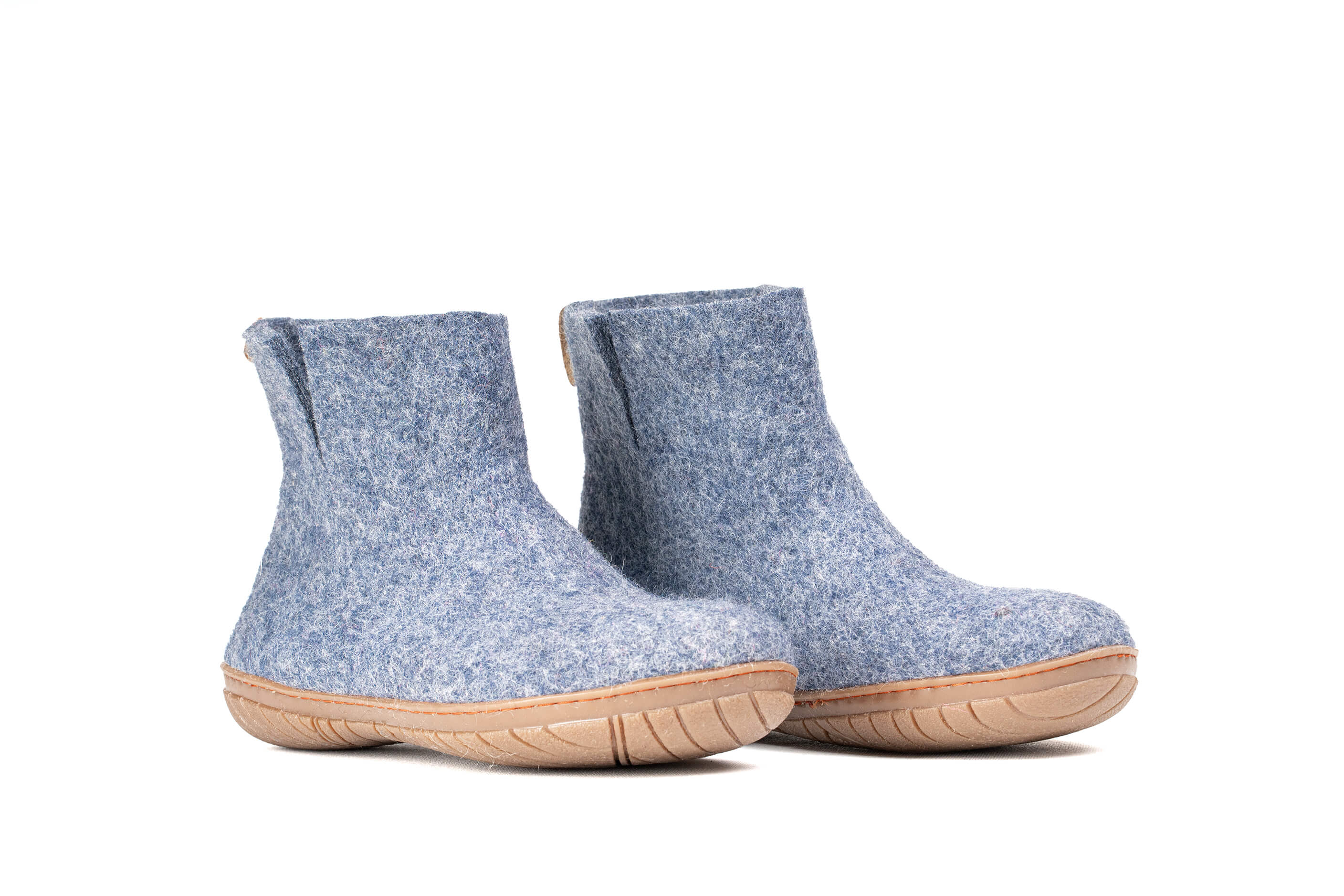 Outdoor Low Boots With Rubber Sole - Denim