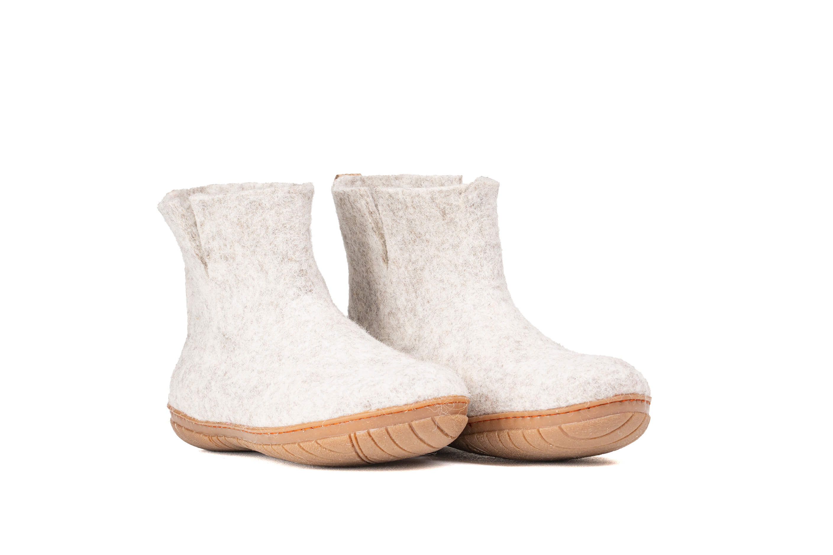 Outdoor Low Boots With Rubber Sole - Light Brown