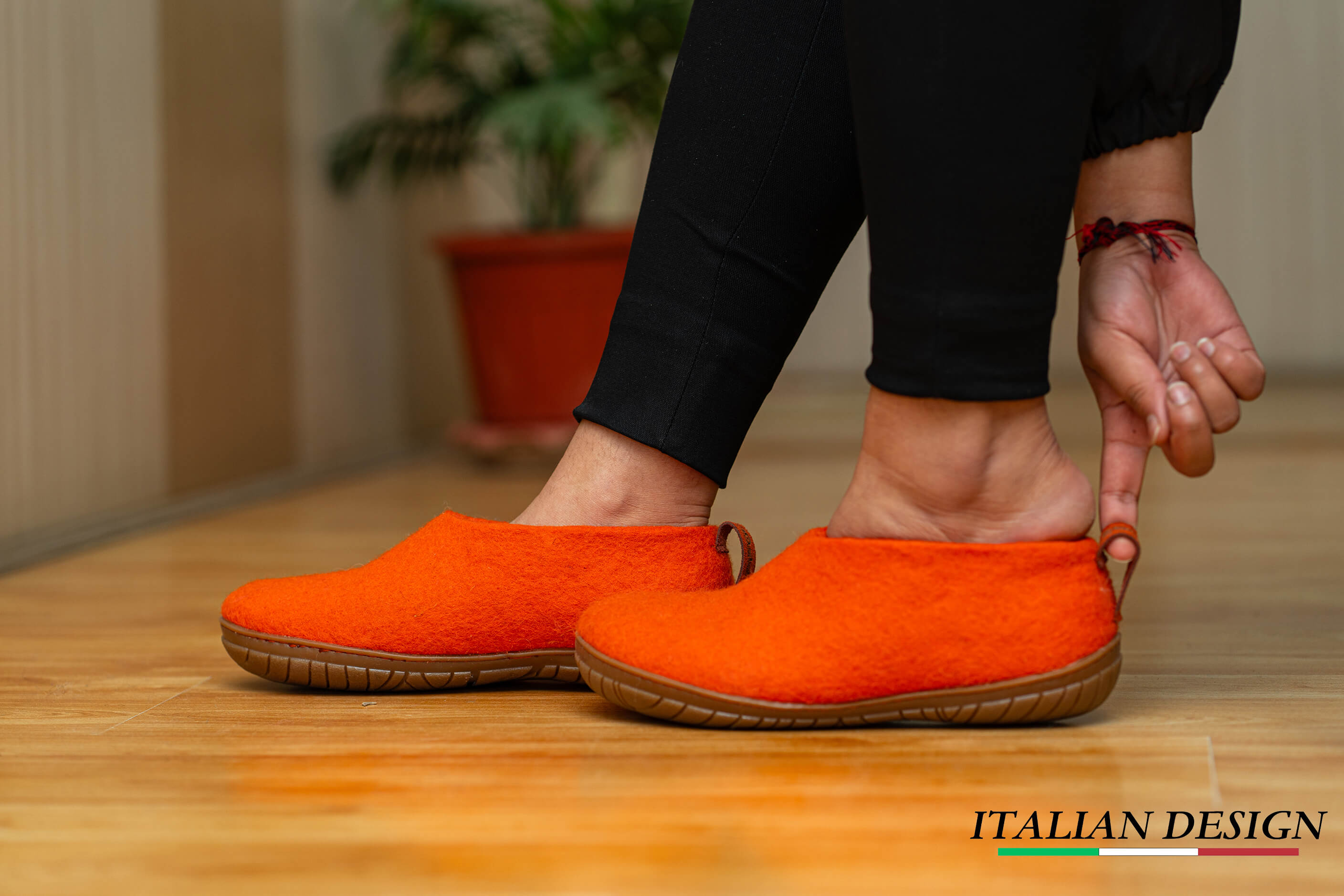 Outdoor Shoes With Rubber Sole - Orange
