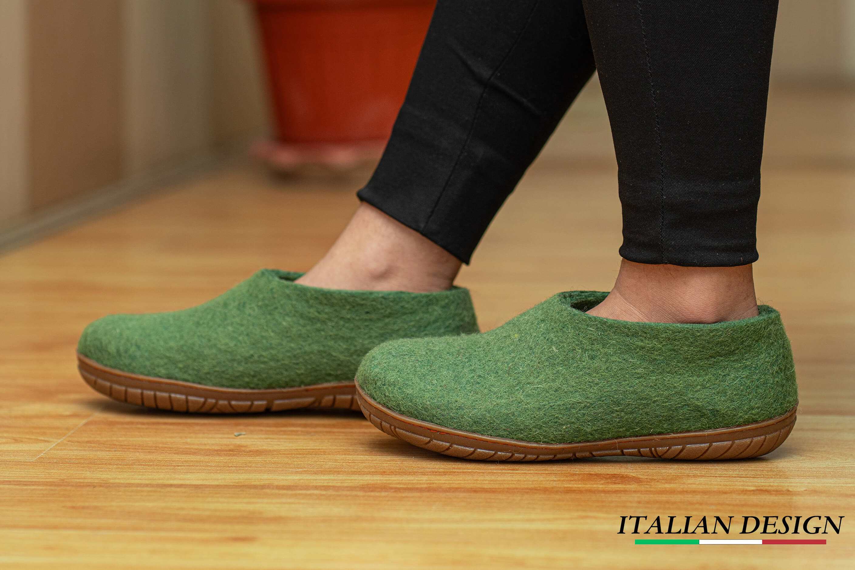 Outdoor Shoes With Rubber Sole - Green - Woollyes