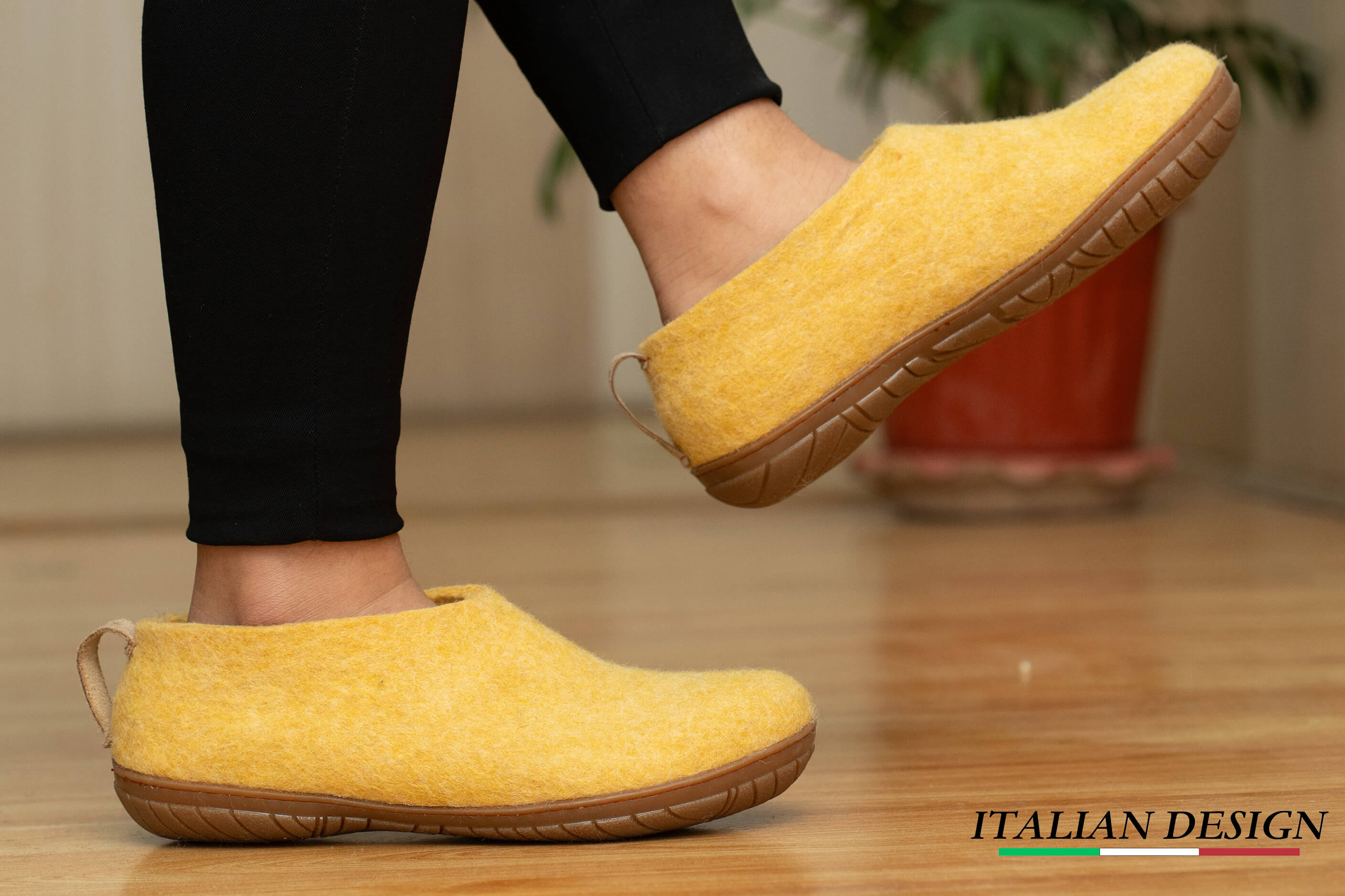 Outdoor Shoes With Rubber Sole - Mustard