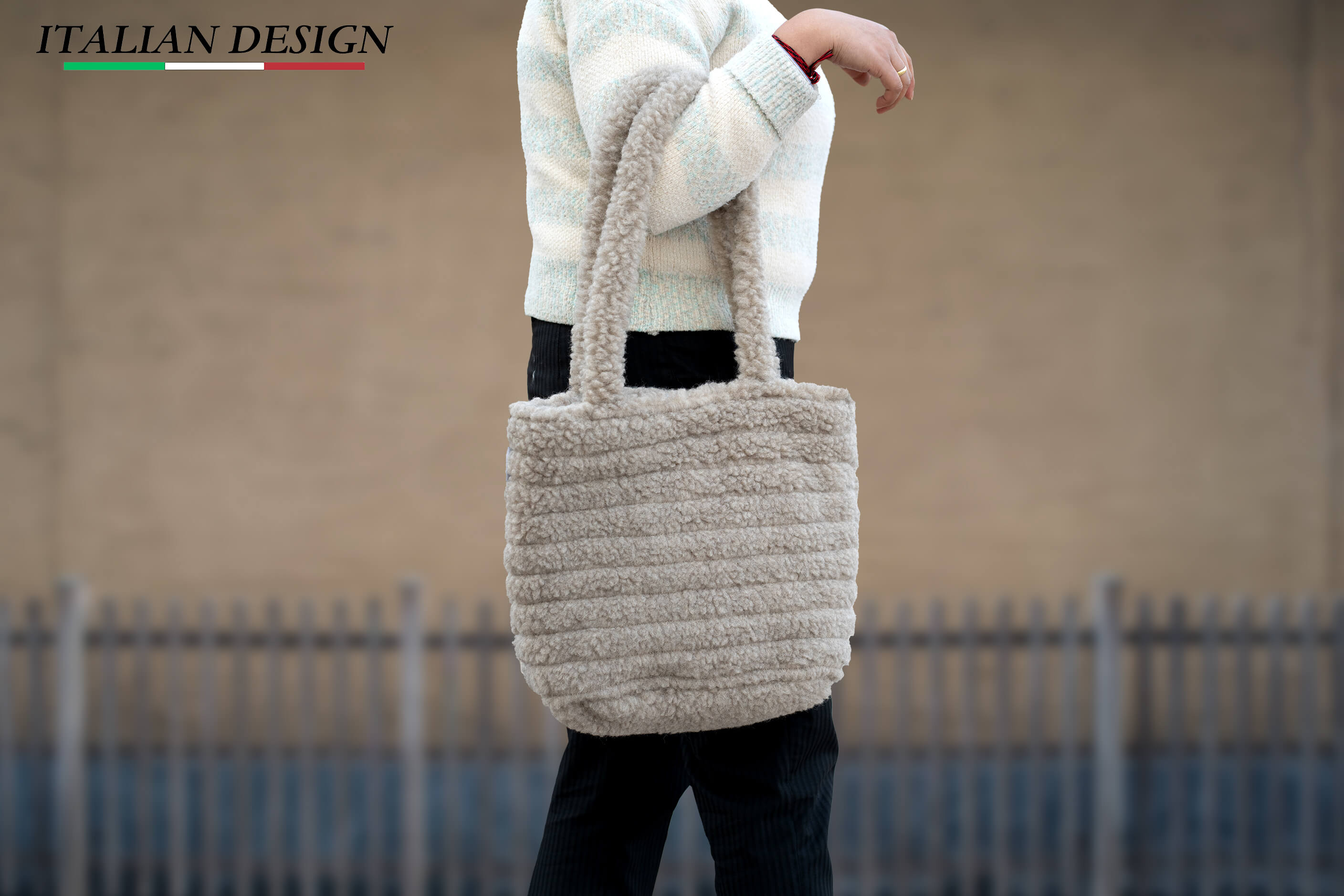 Sherpa Woollen Tote Bags- Grey Woollyes