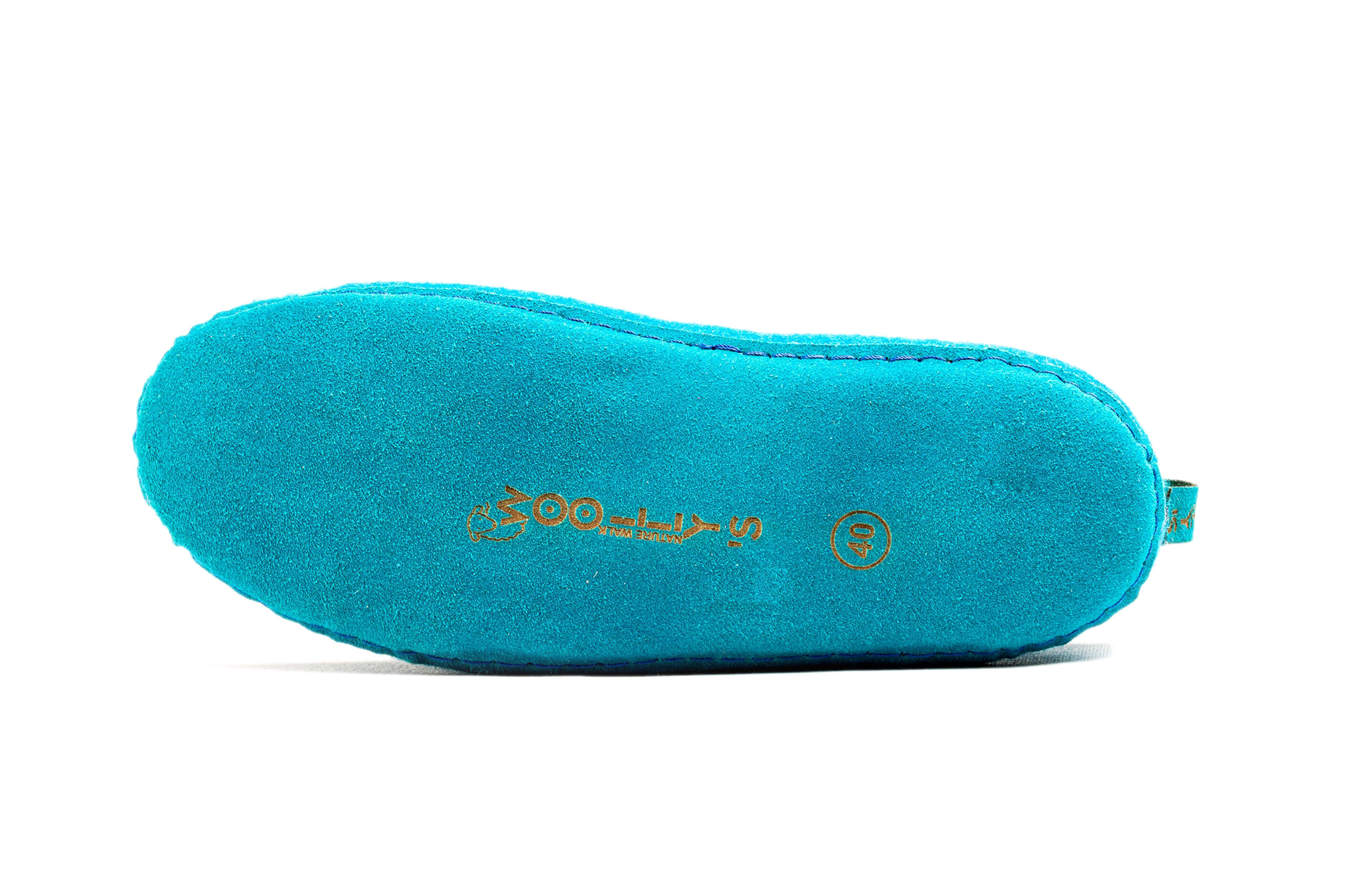 Indoor Shoes With Leather Sole - Turquoise