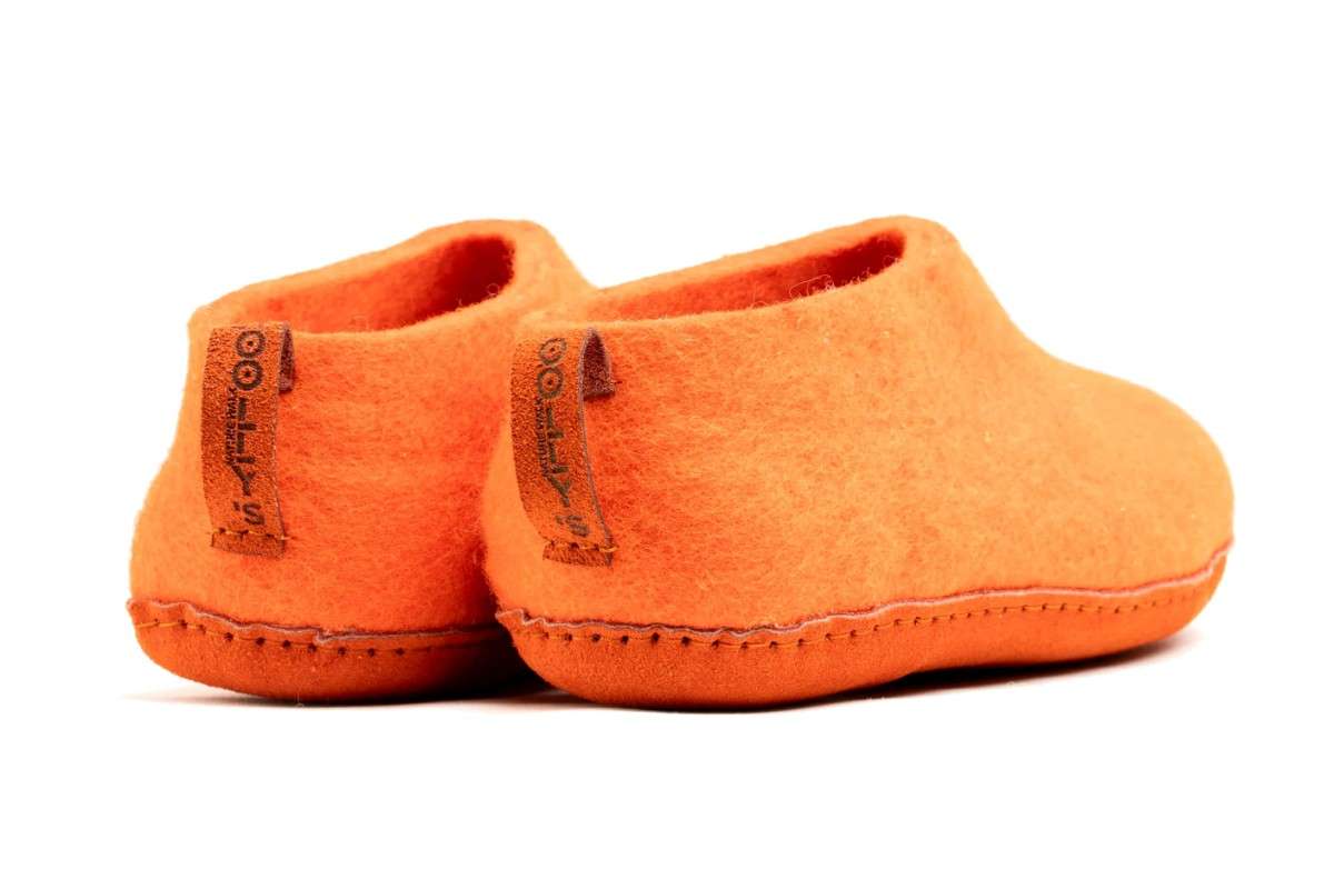 Zapatos de interior con suela de cuero-Naranja
