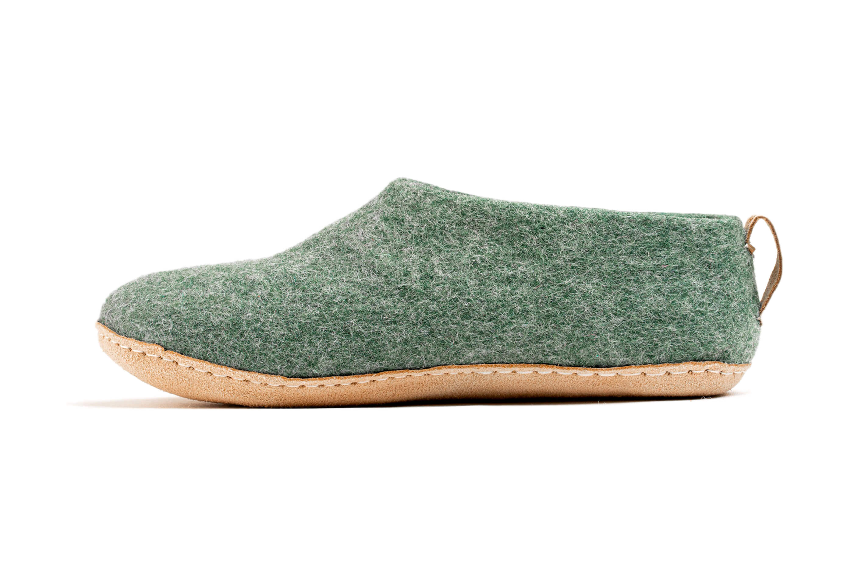 Indoor Shoes With Leather Sole - Jungle Green
