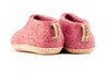 Scarpe da interni con suola in cuoio - Rosa ciliegia