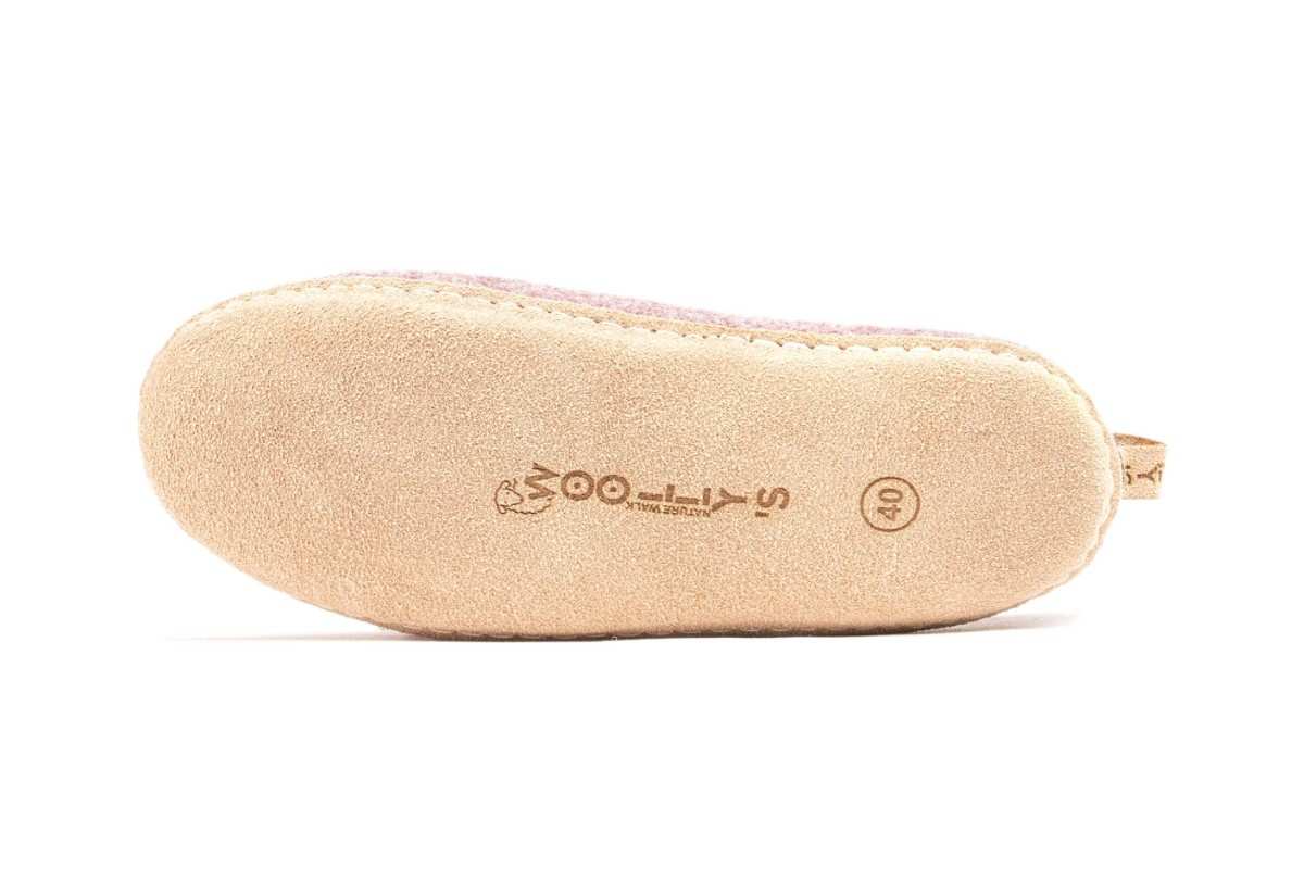 Indoor Shoes With Leather Sole - Lavender