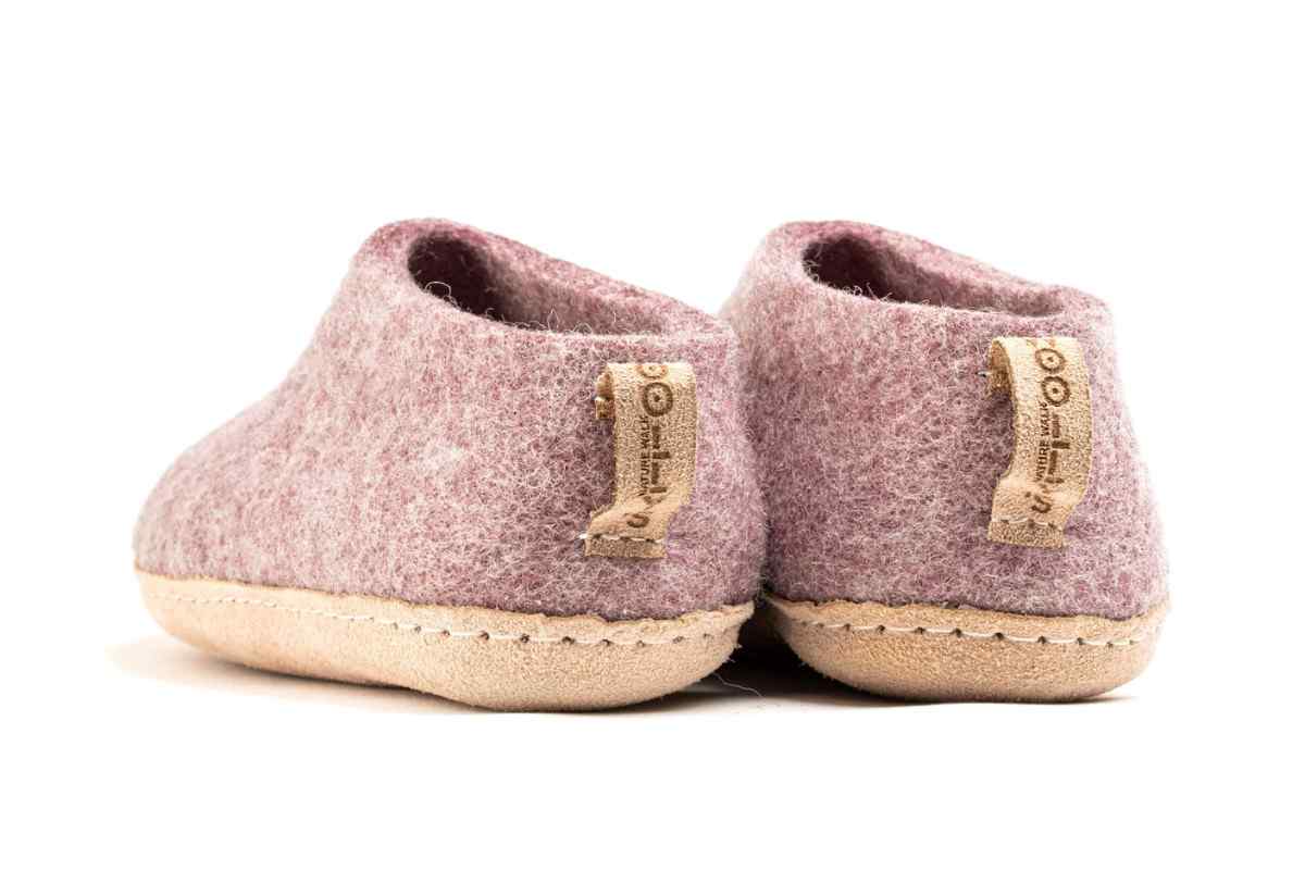 Indoor Shoes With Leather Sole - Lavender
