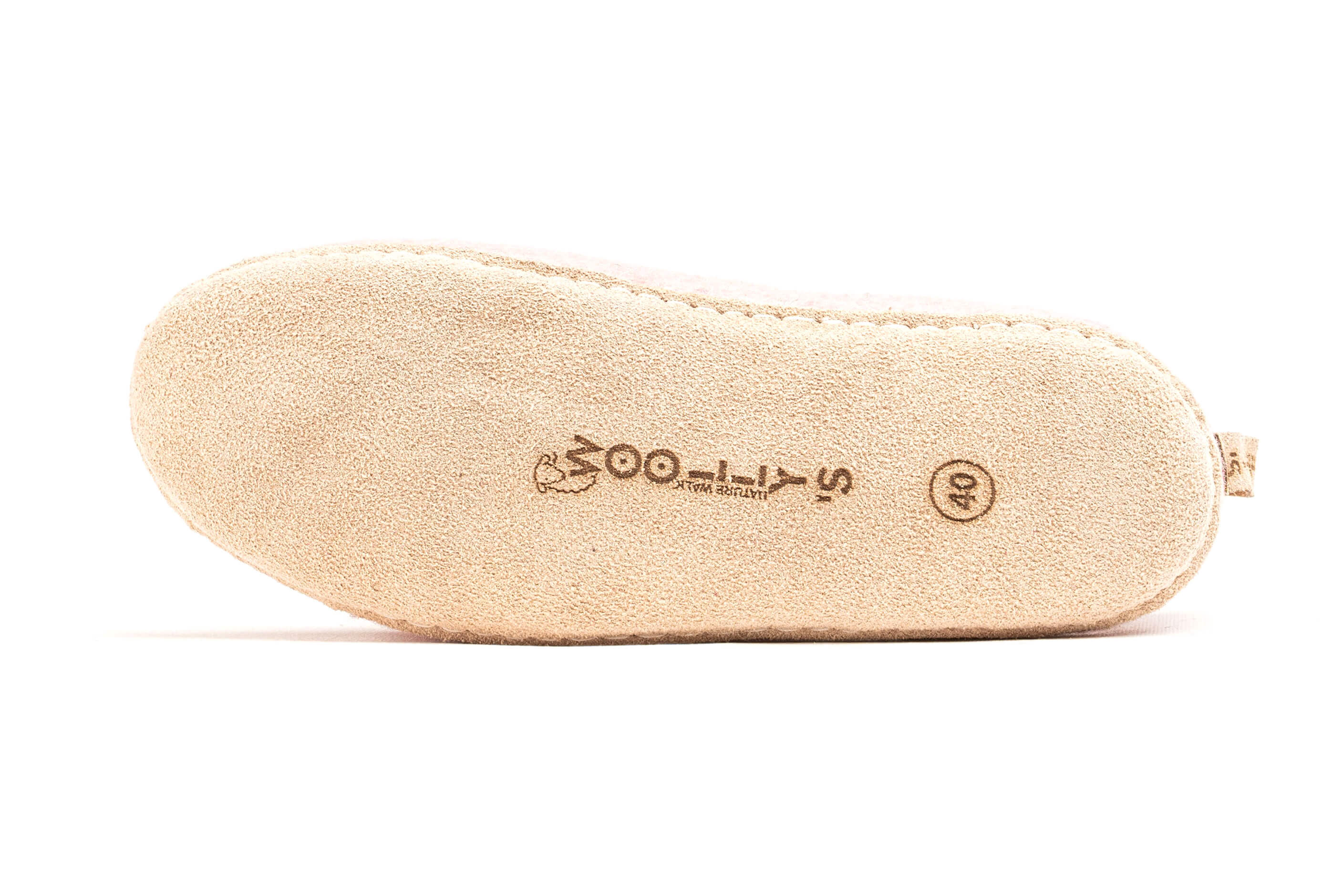 Indoor Shoes With Leather Sole - Baby Pink