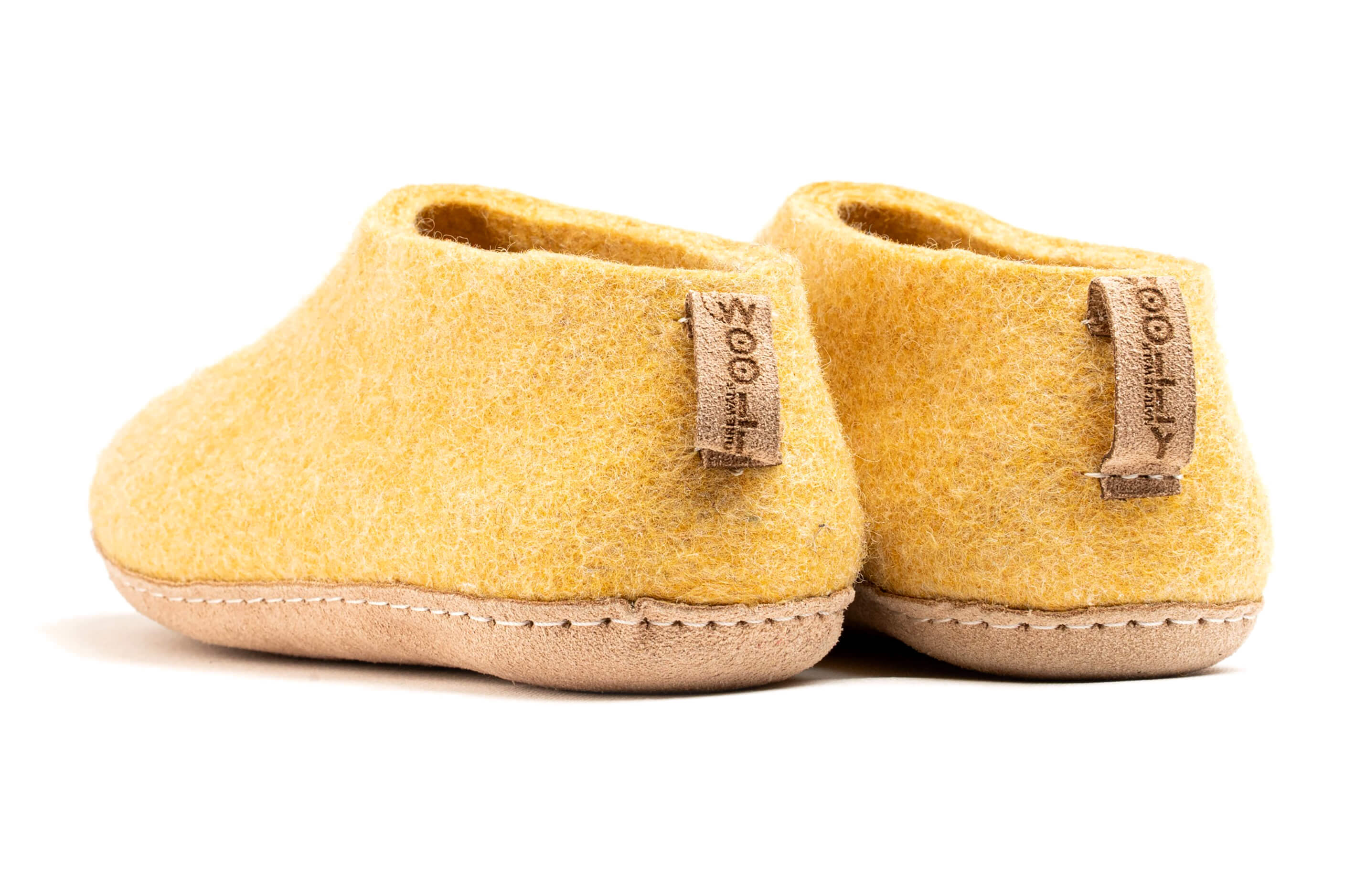 Indoor Shoes With Leather Sole - Mustard