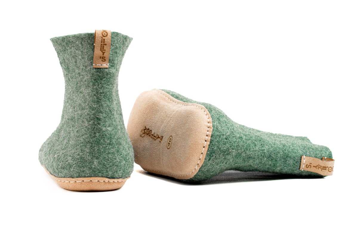 Bottes d'intérieur à semelles en cuir-Vert jungle