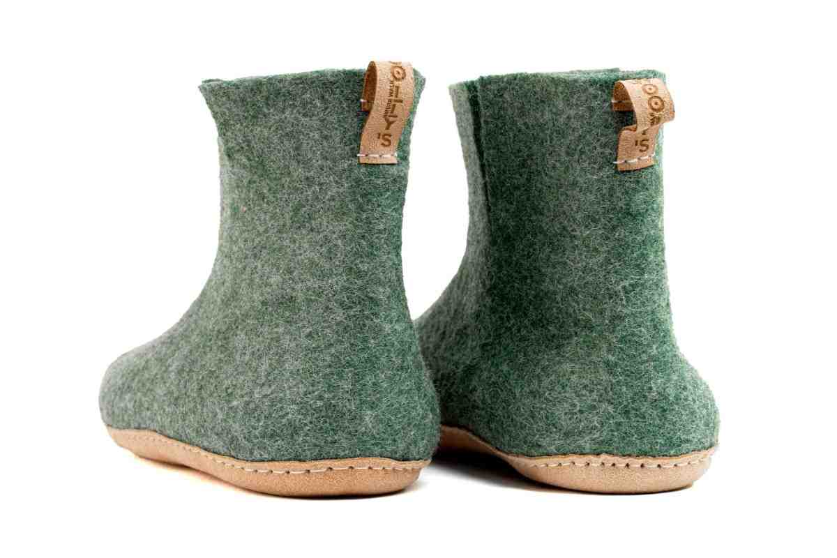 Bottes d'intérieur à semelles en cuir-Vert jungle