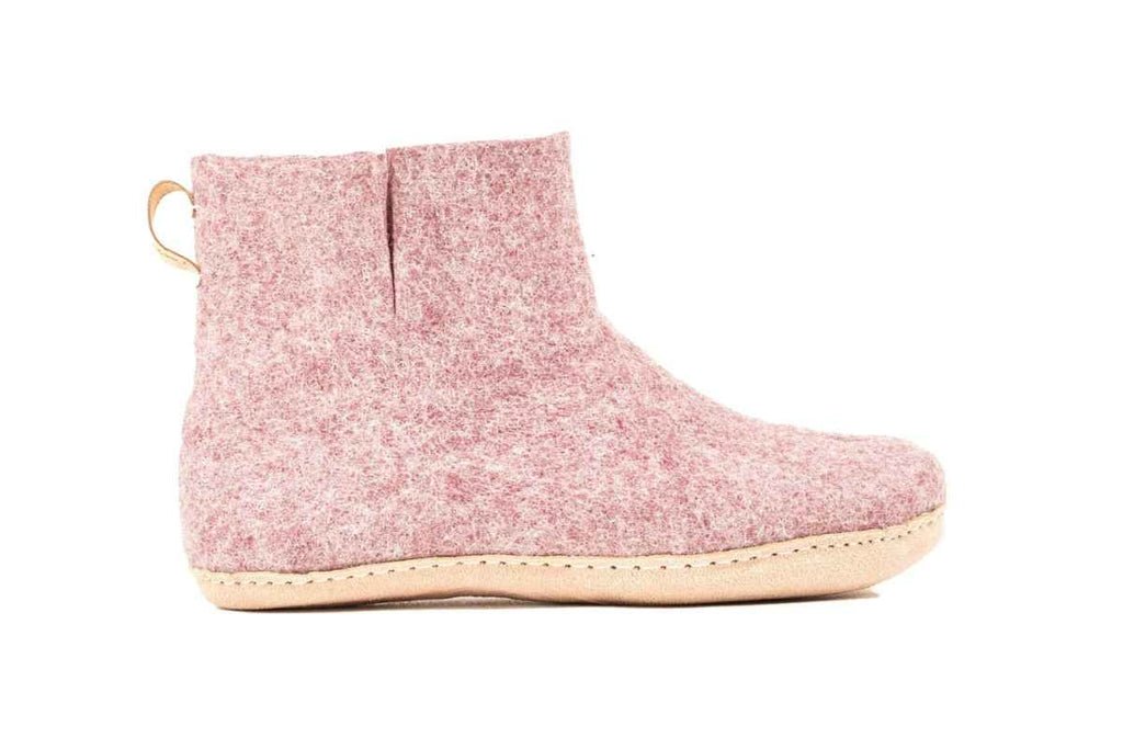 Bottes d'intérieur à semelles en cuir-Lavande