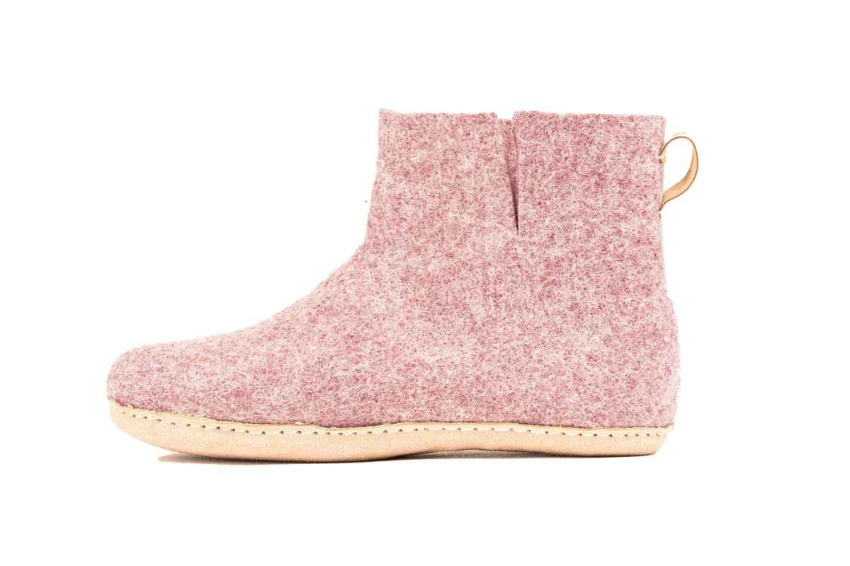 Bottes d'intérieur à semelles en cuir-Lavande