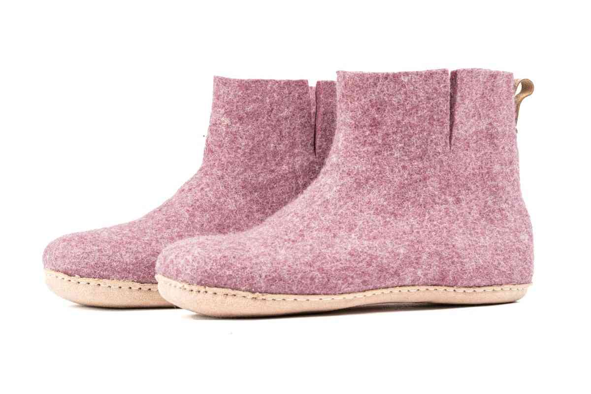 Bottes d'intérieur à semelles en cuir-Lavande